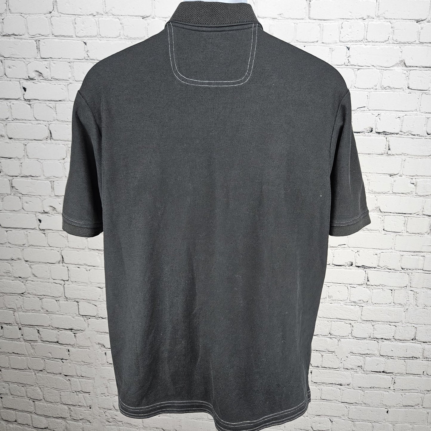 Tommy Bahama Black Supima Cotton Fish Logo Short Sleeve Polo Shirt Medium M