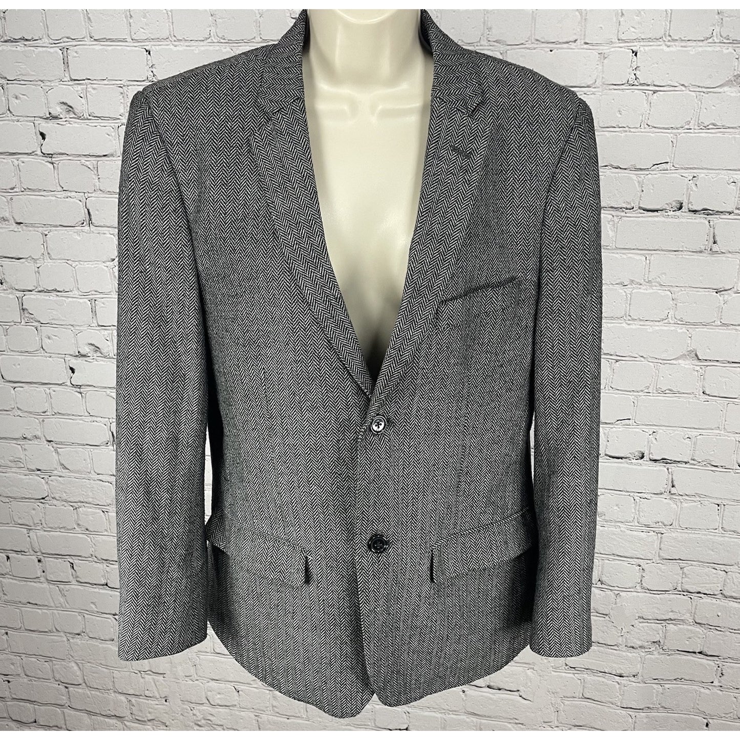 Threads 4 Thought Black & White 2 Button Vented Notch Blazer Jacket Size Large L
