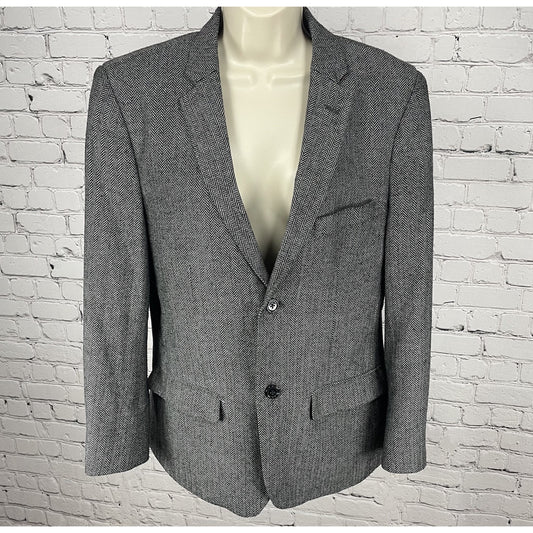 Threads 4 Thought Black & White 2 Button Vented Notch Blazer Jacket Size Large L