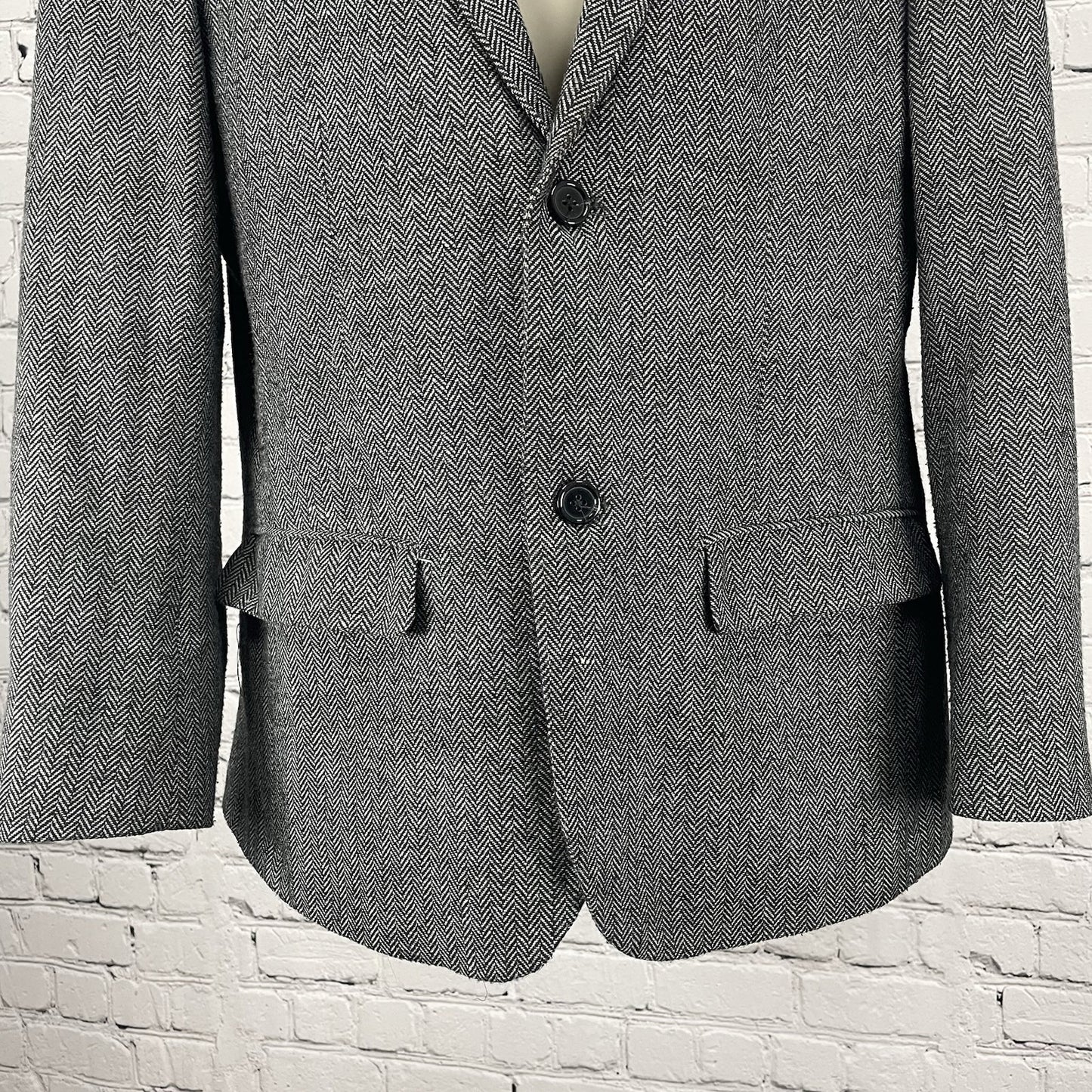 Threads 4 Thought Black & White 2 Button Vented Notch Blazer Jacket Size Large L