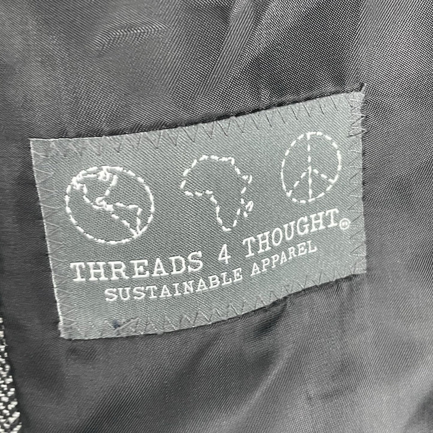 Threads 4 Thought Black & White 2 Button Vented Notch Blazer Jacket Size Large L