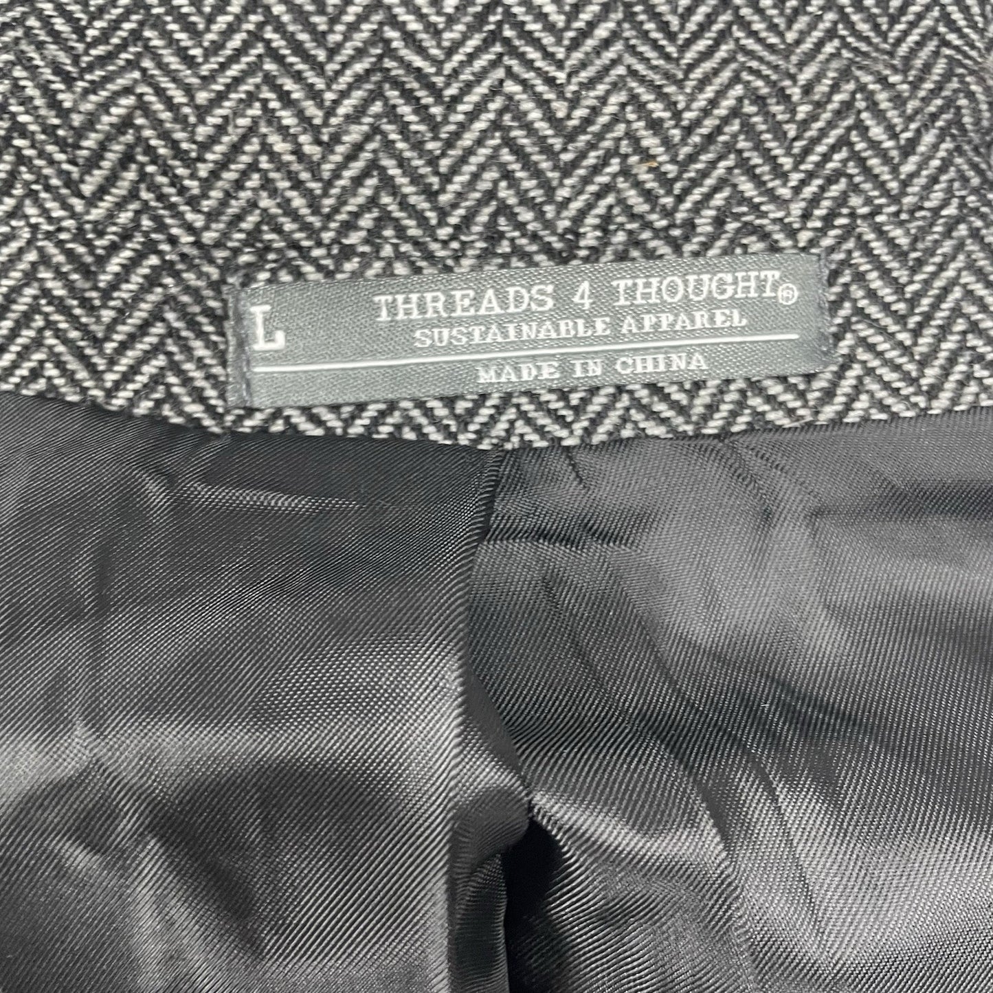 Threads 4 Thought Black & White 2 Button Vented Notch Blazer Jacket Size Large L