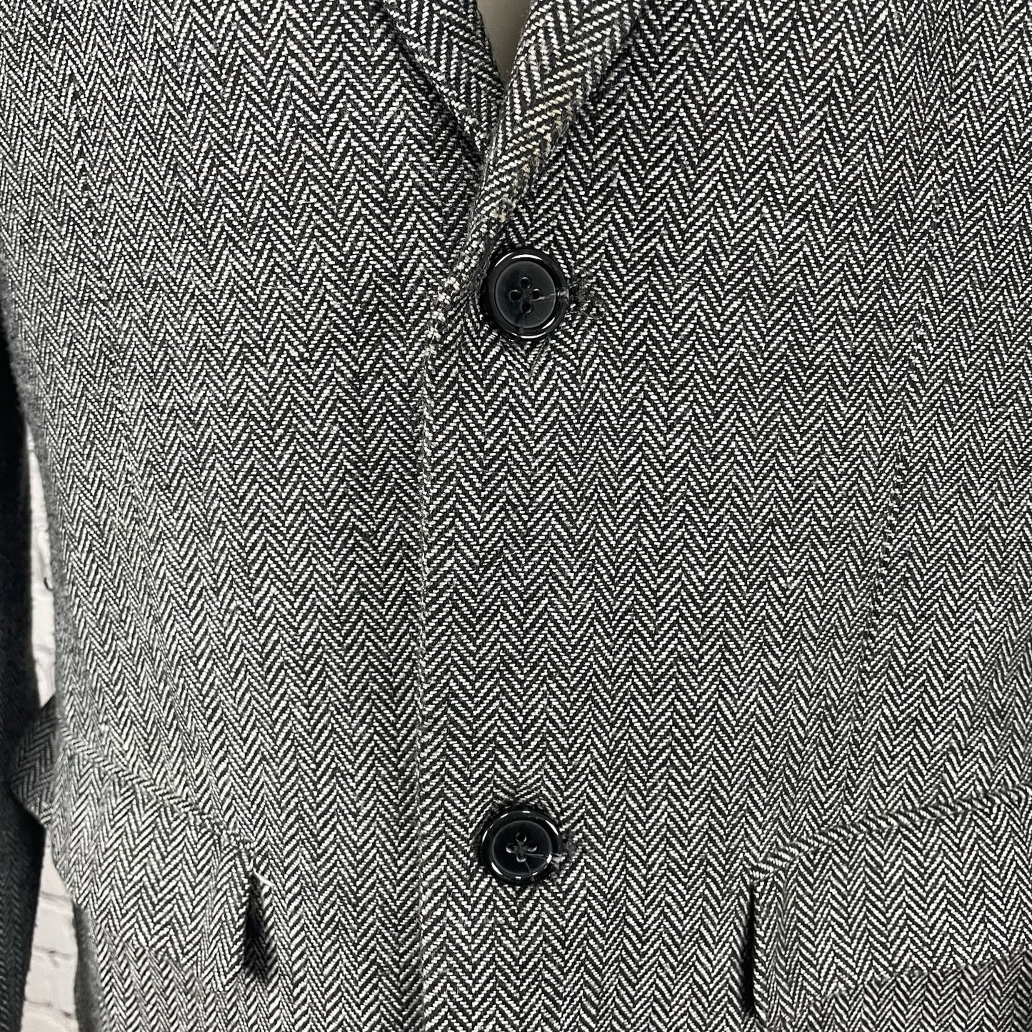 Threads 4 Thought Black & White 2 Button Vented Notch Blazer Jacket Size Large L