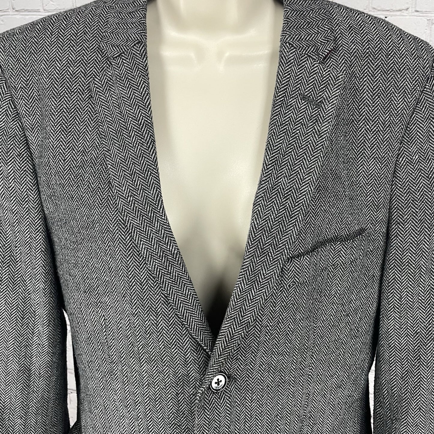 Threads 4 Thought Black & White 2 Button Vented Notch Blazer Jacket Size Large L