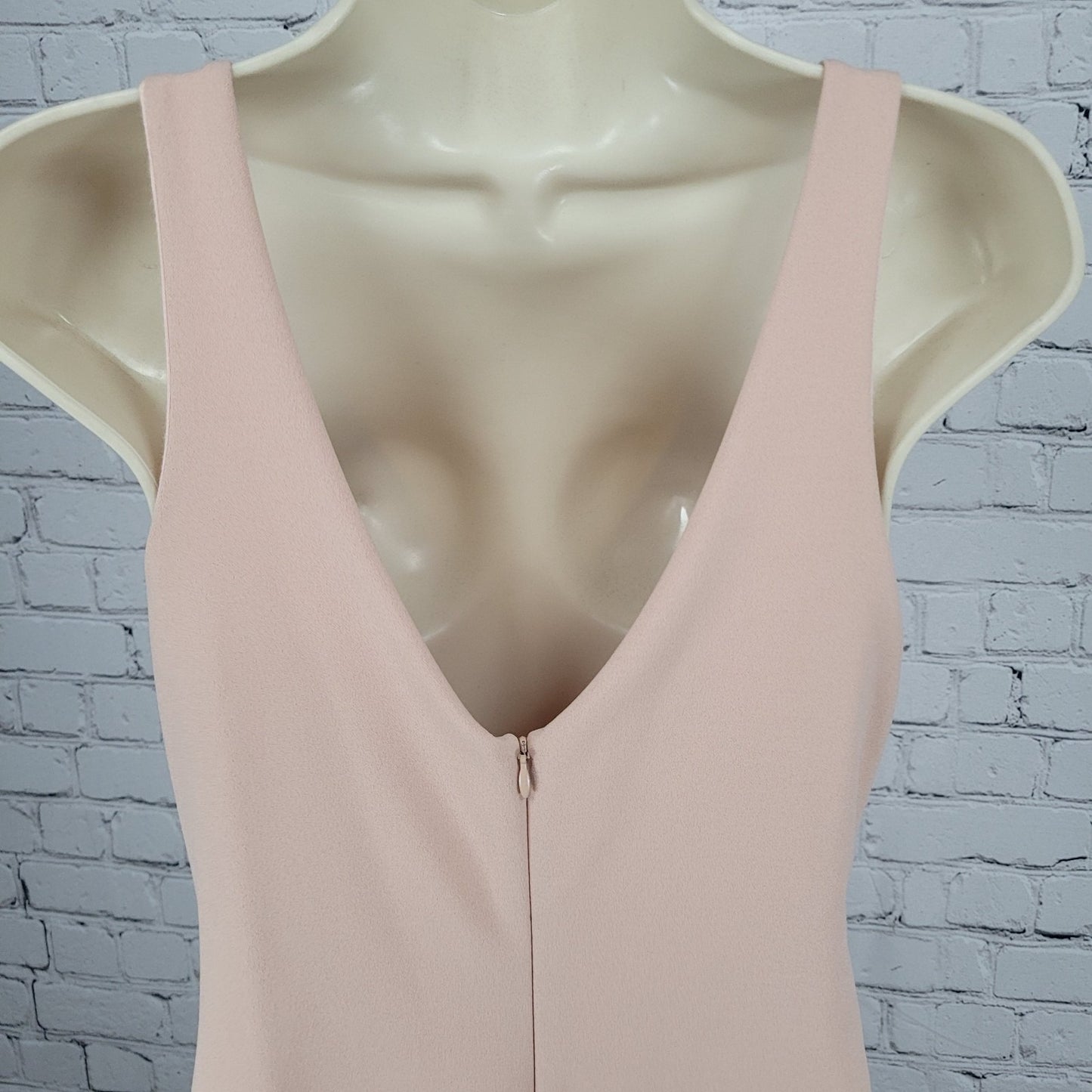 Lulus Pink Sleeveless Plunge Side Slit Stretch Lined Midi Bodycon Dress USA M
