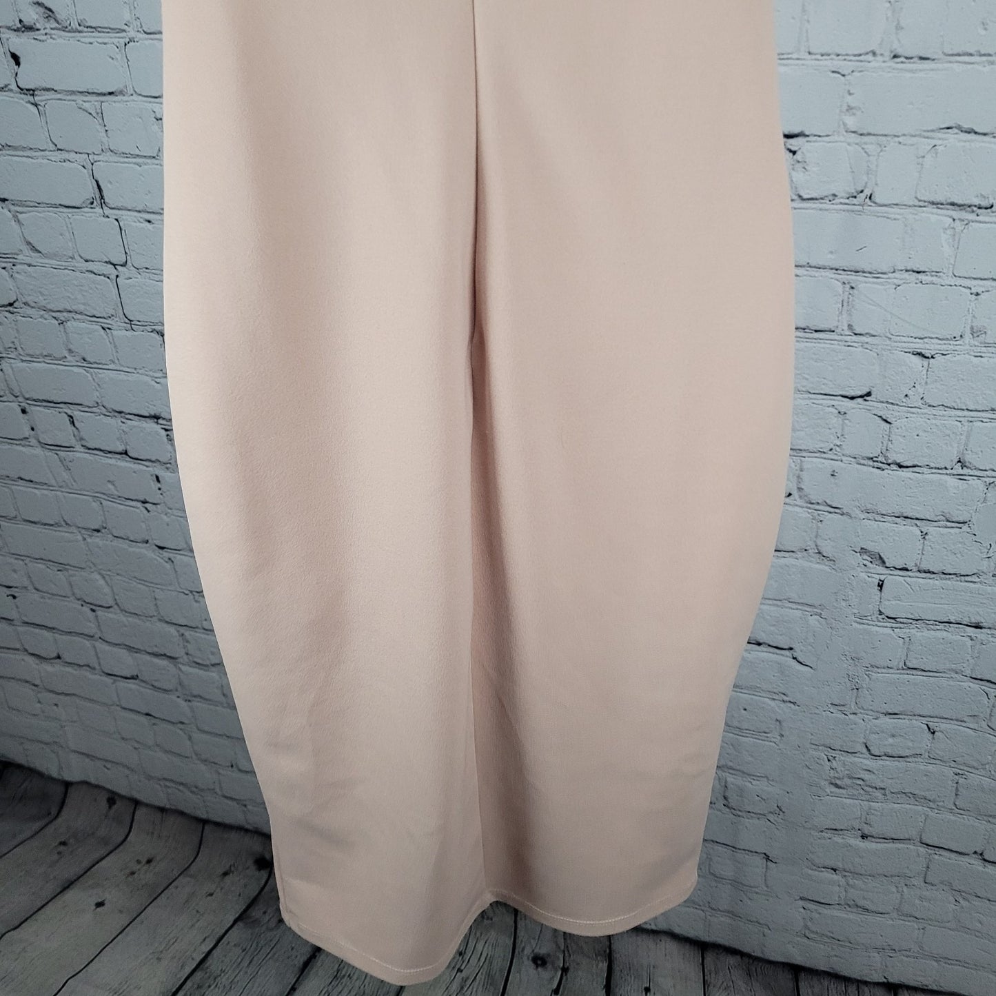 Lulus Pink Sleeveless Plunge Side Slit Stretch Lined Midi Bodycon Dress USA M