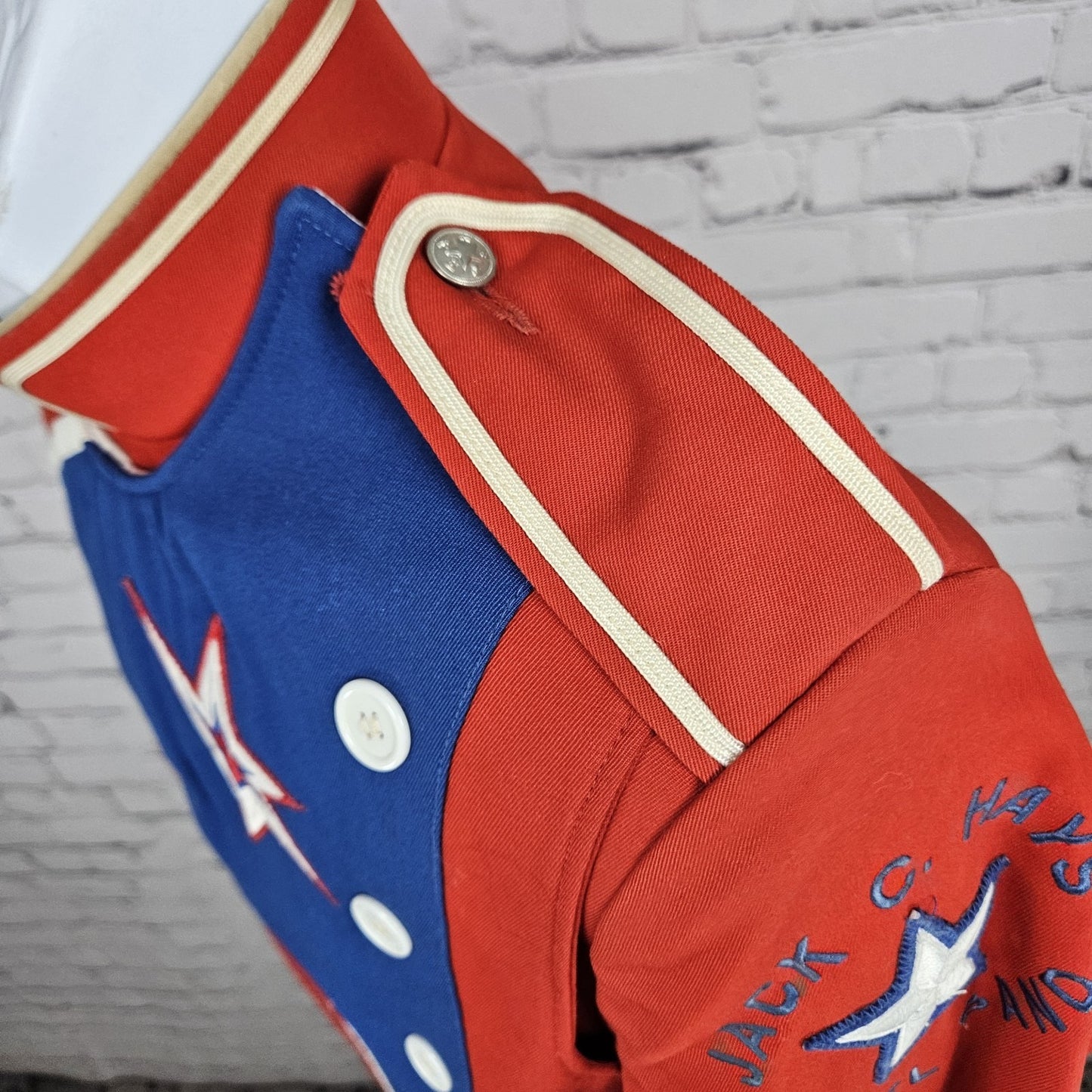 VTG Fruhauf Jack C Hays Rebel Marching Band Red White Blue Uniform US 36R