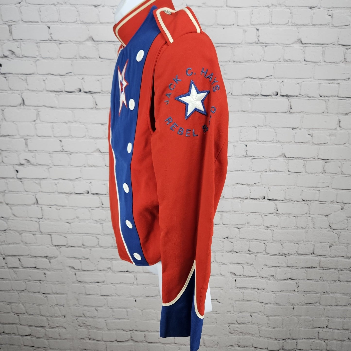 VTG Fruhauf Jack C Hays Rebel Marching Band Red White Blue Uniform US 36R