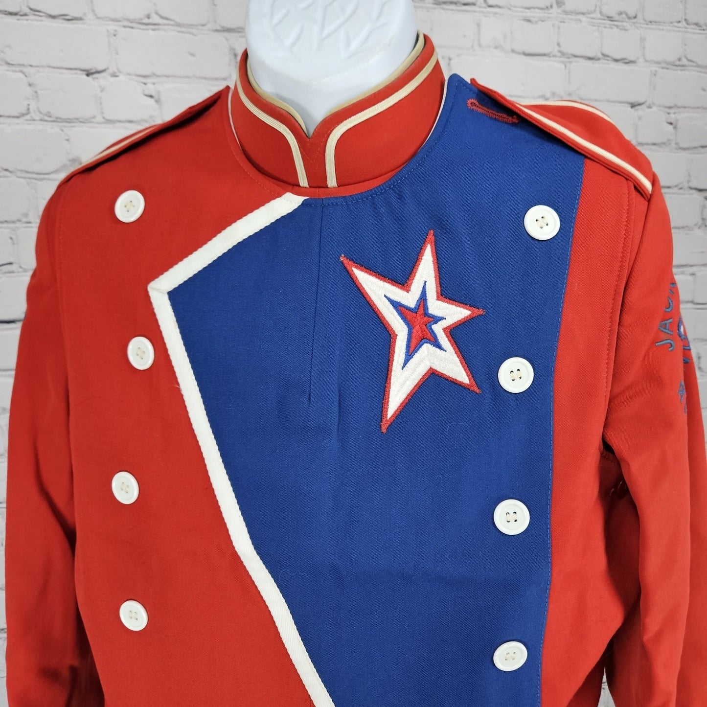 VTG Fruhauf Jack C Hays Rebel Marching Band Red White Blue Uniform US 36R