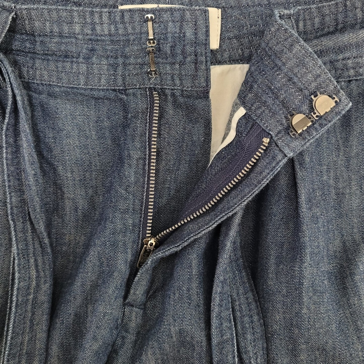 JOIE Blue 100% Cotton Chambray Belted High Rise Lightweight Shorts Size 4 (27x2)