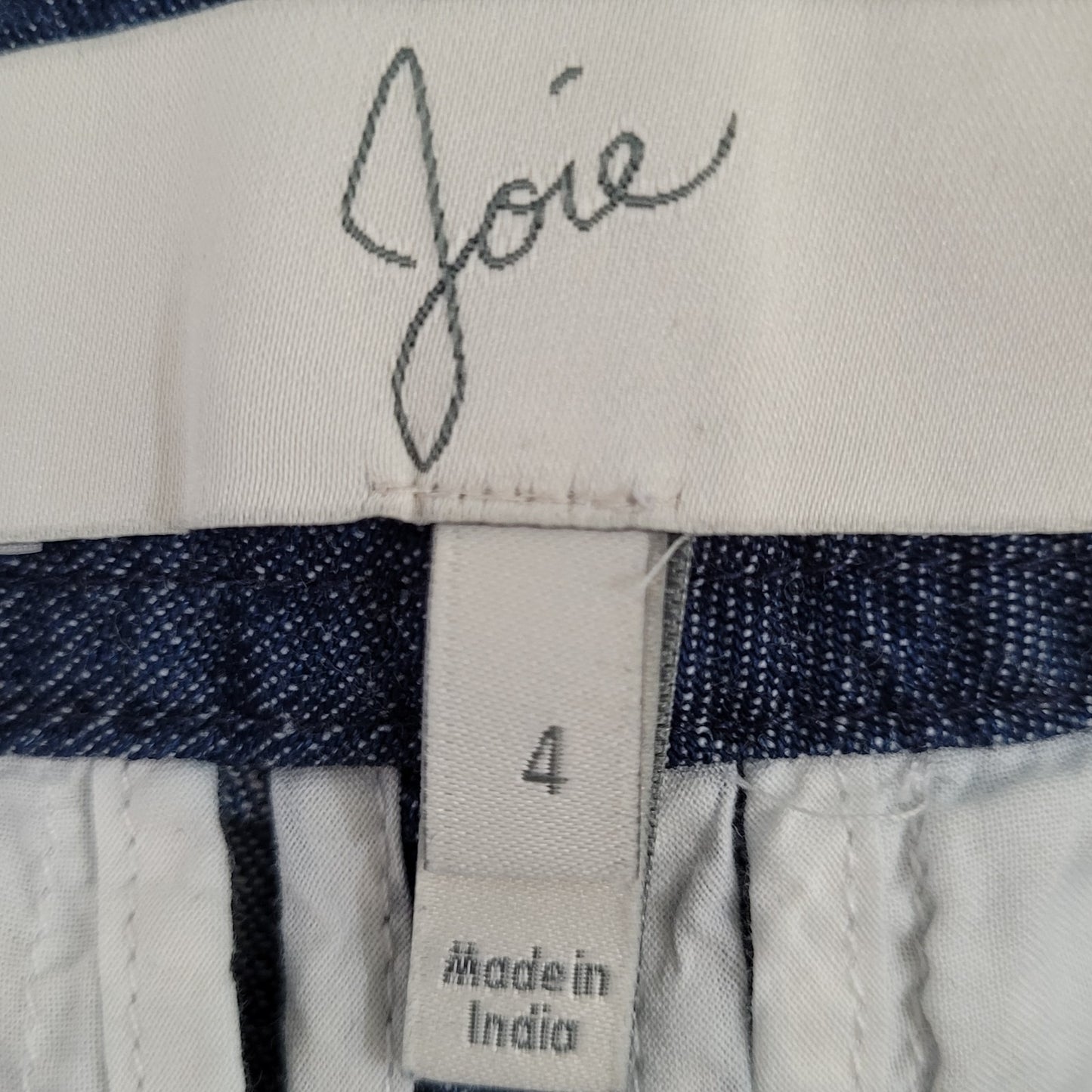 JOIE Blue 100% Cotton Chambray Belted High Rise Lightweight Shorts Size 4 (27x2)