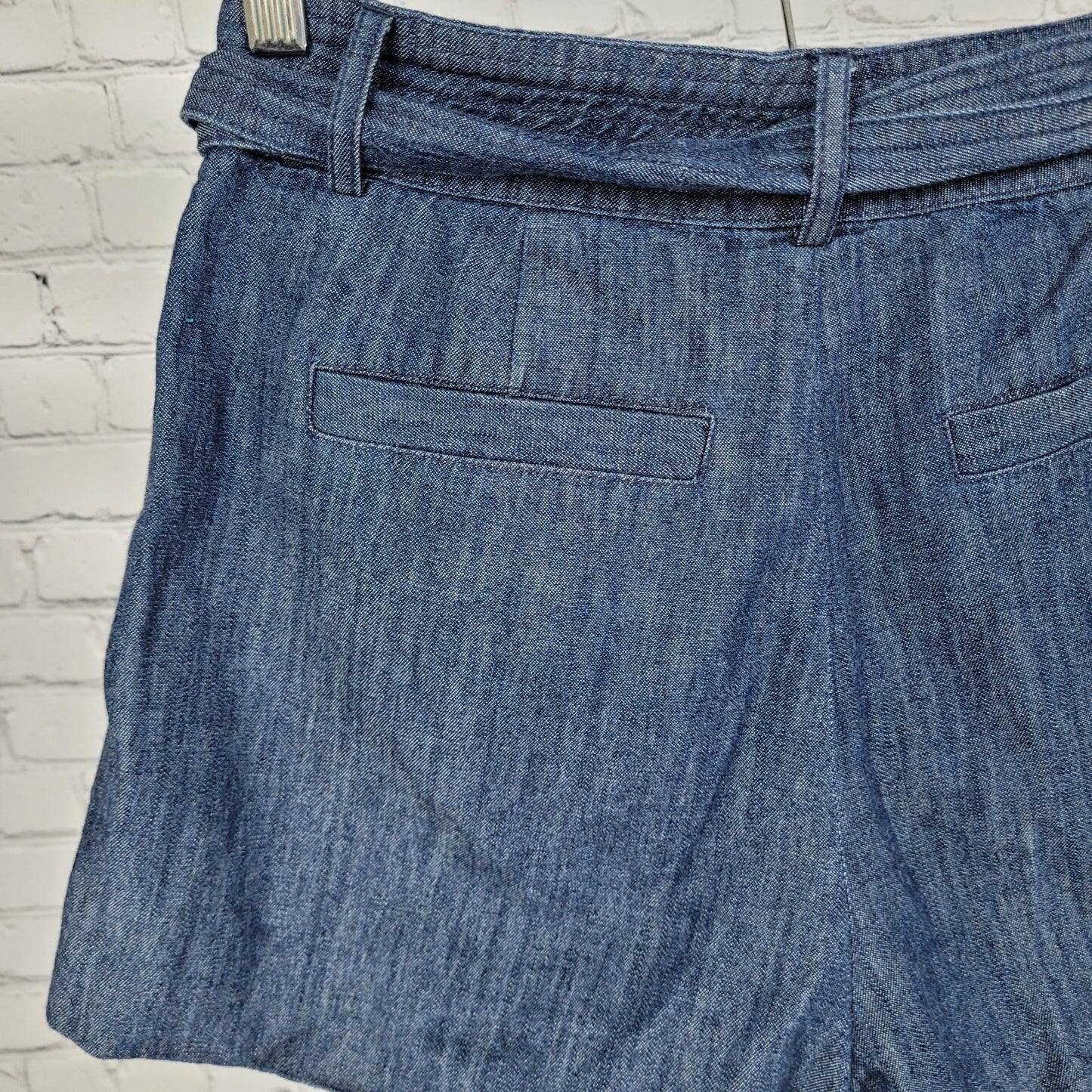 JOIE Blue 100% Cotton Chambray Belted High Rise Lightweight Shorts Size 4 (27x2)