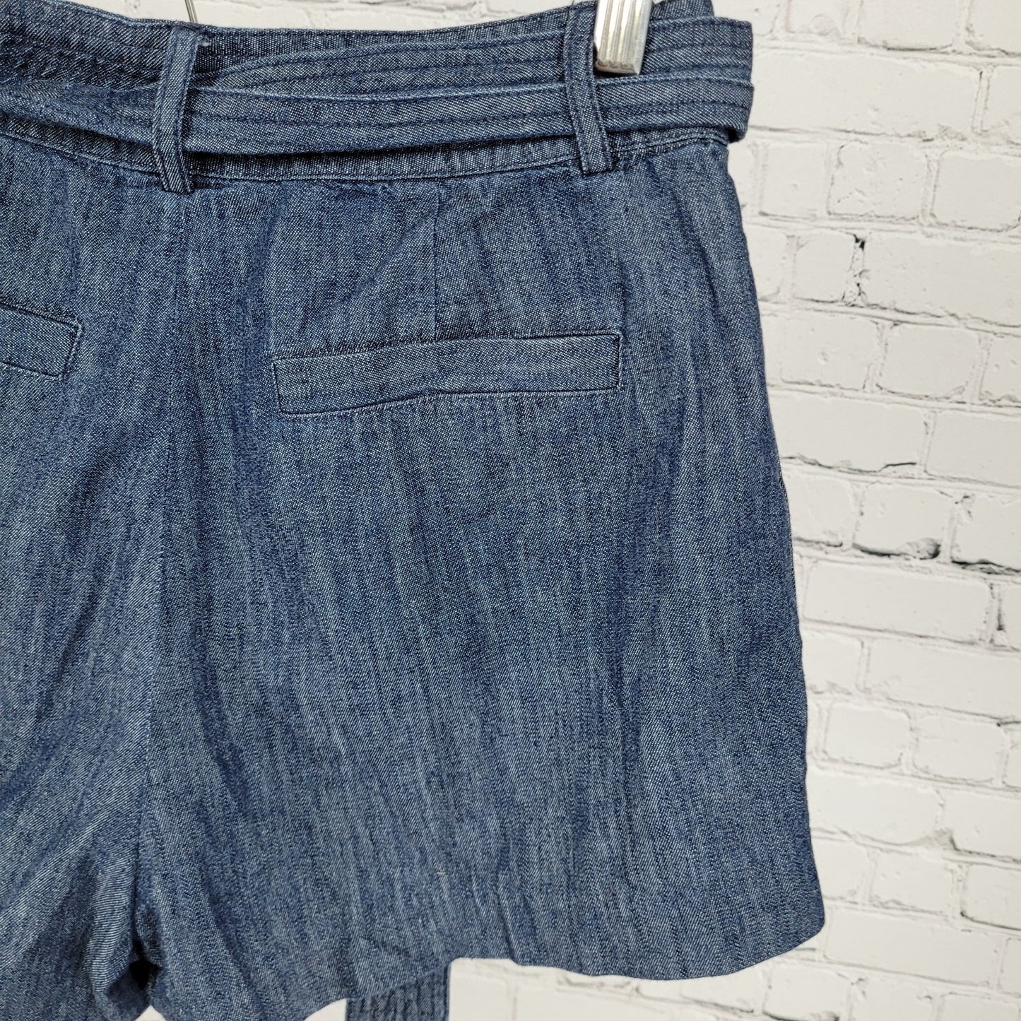 JOIE Blue 100% Cotton Chambray Belted High Rise Lightweight Shorts Size 4 (27x2)