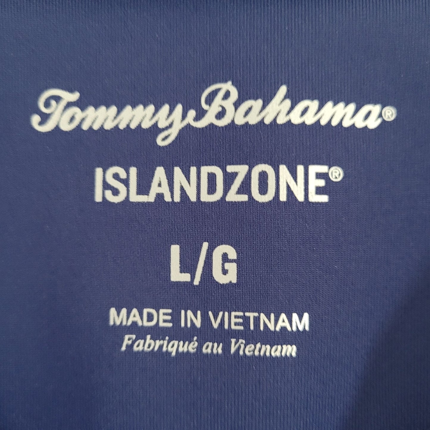 Tommy Bahama Navy IslandZone Activewear Stretch Zipped Short Sleeve Top Shirt L