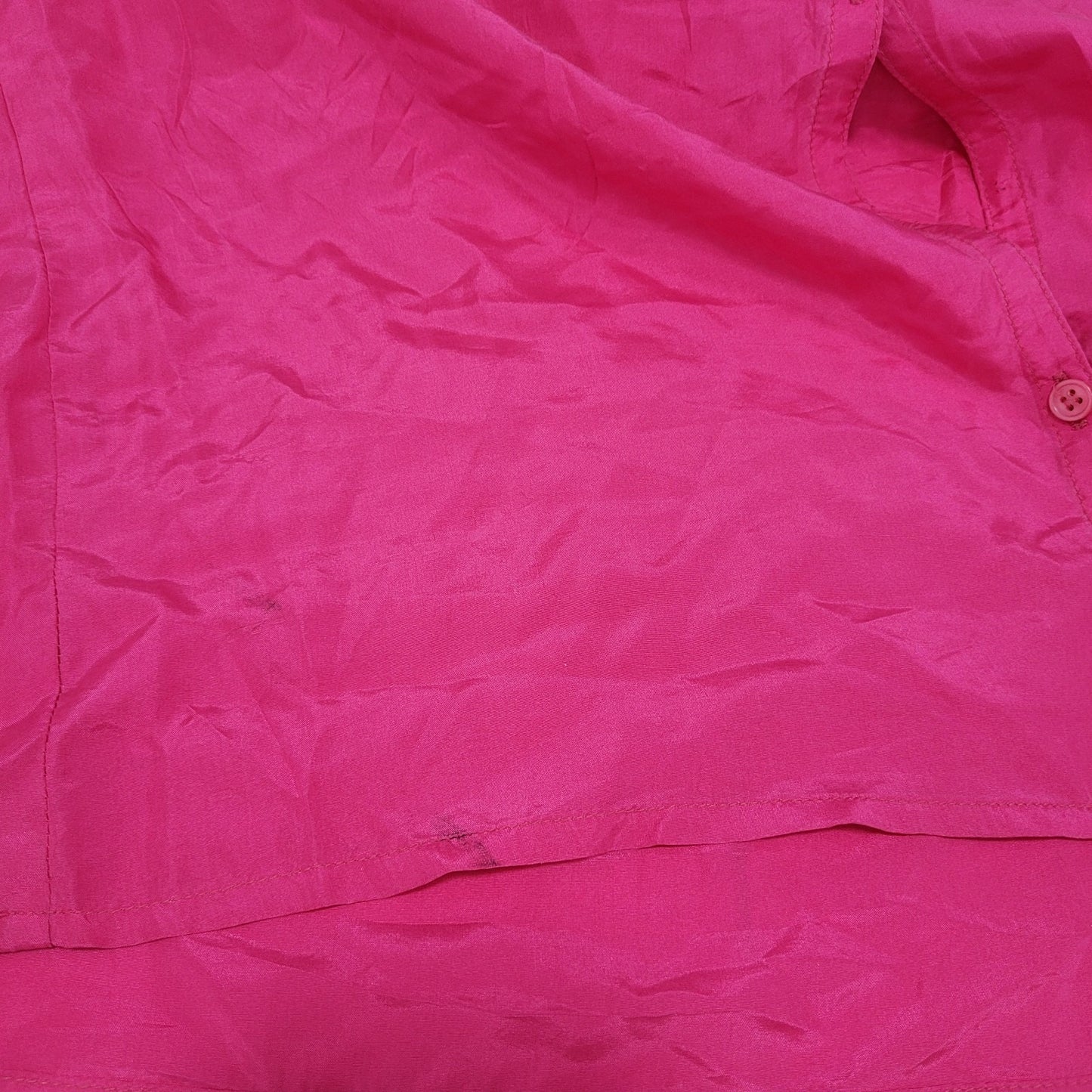 New Concepts Pink 100% Silk Lightweight Button Up Short Sleeve Top Medium M