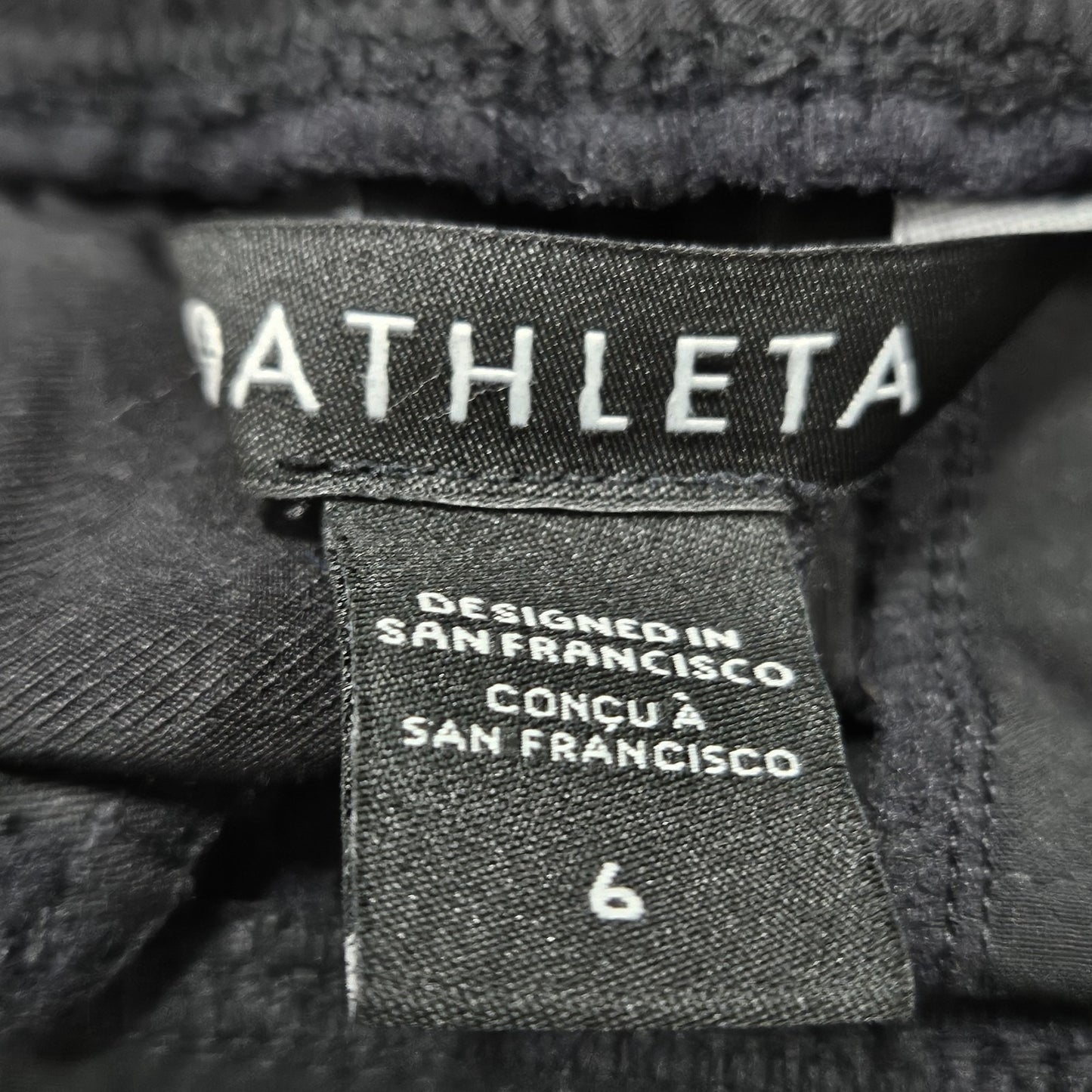 Athleta Black Brooklyn Camo Jogger Zip Pockets Mid Rise Stretch Pants 6 (28x28)