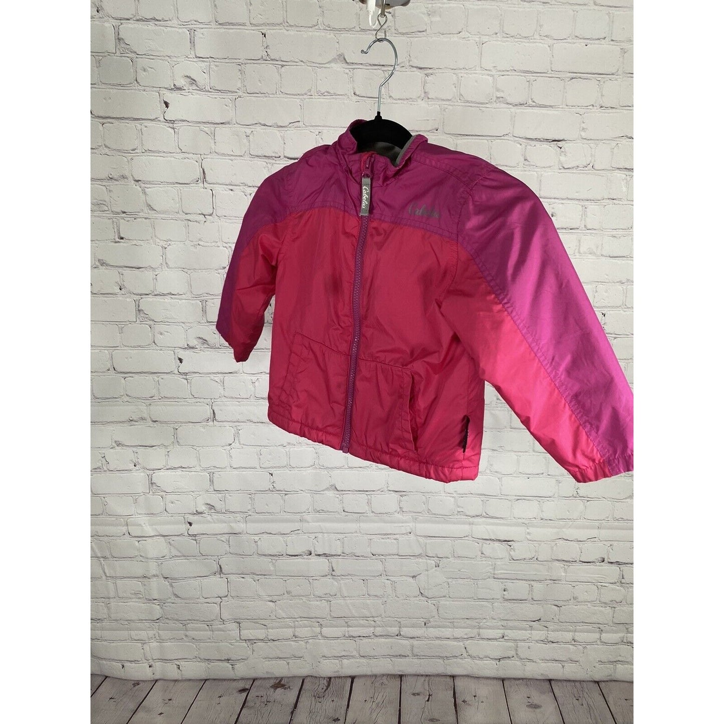 Cabela’s Polartec Pink Purple Full Zip Fleece Lined Winter Jacket Youth Girls 3T