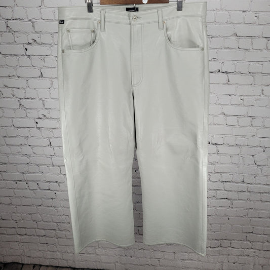 Citizens Of Humanity Gaucho Willow Grey Recycled Leather Crop Pants 34 (39x26)
