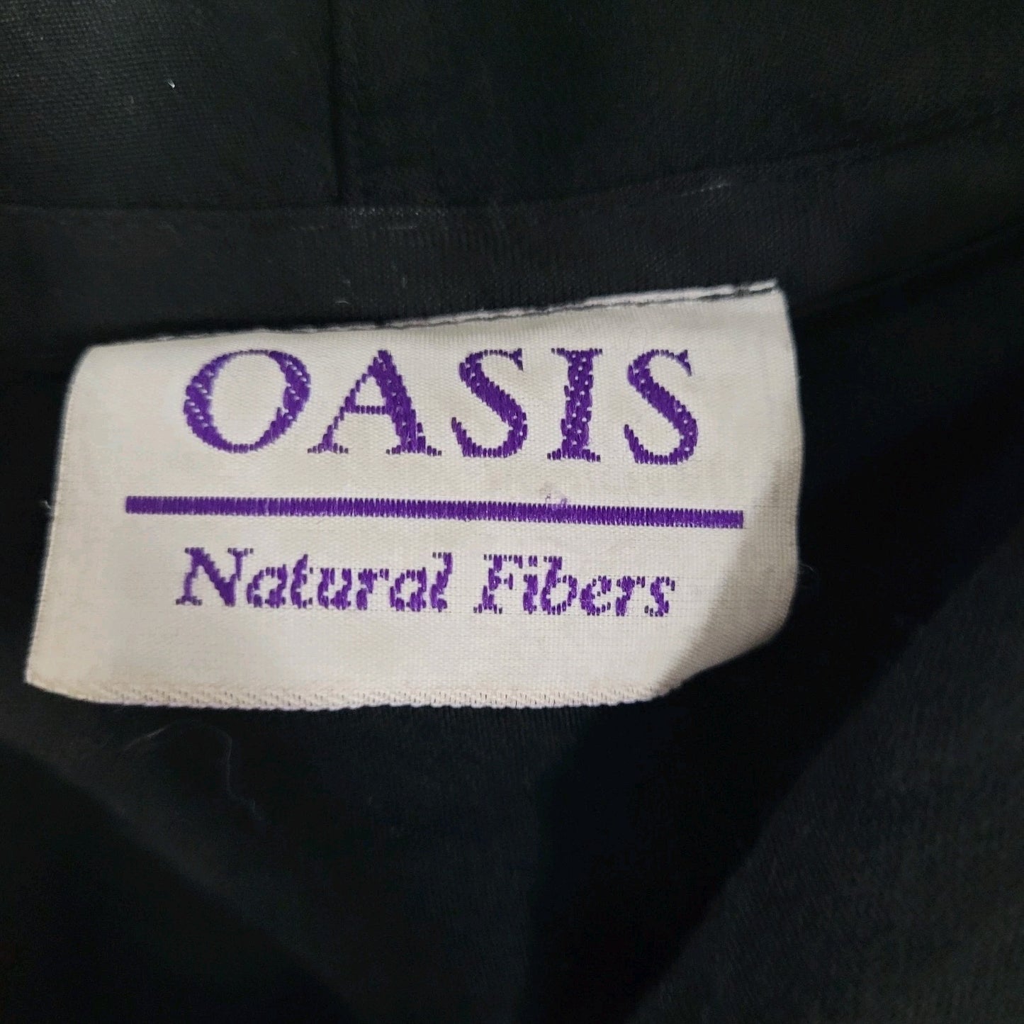 VTG Oasis Natural Fibers Black Open Lightweight Duster Cardigan Robe USA Small