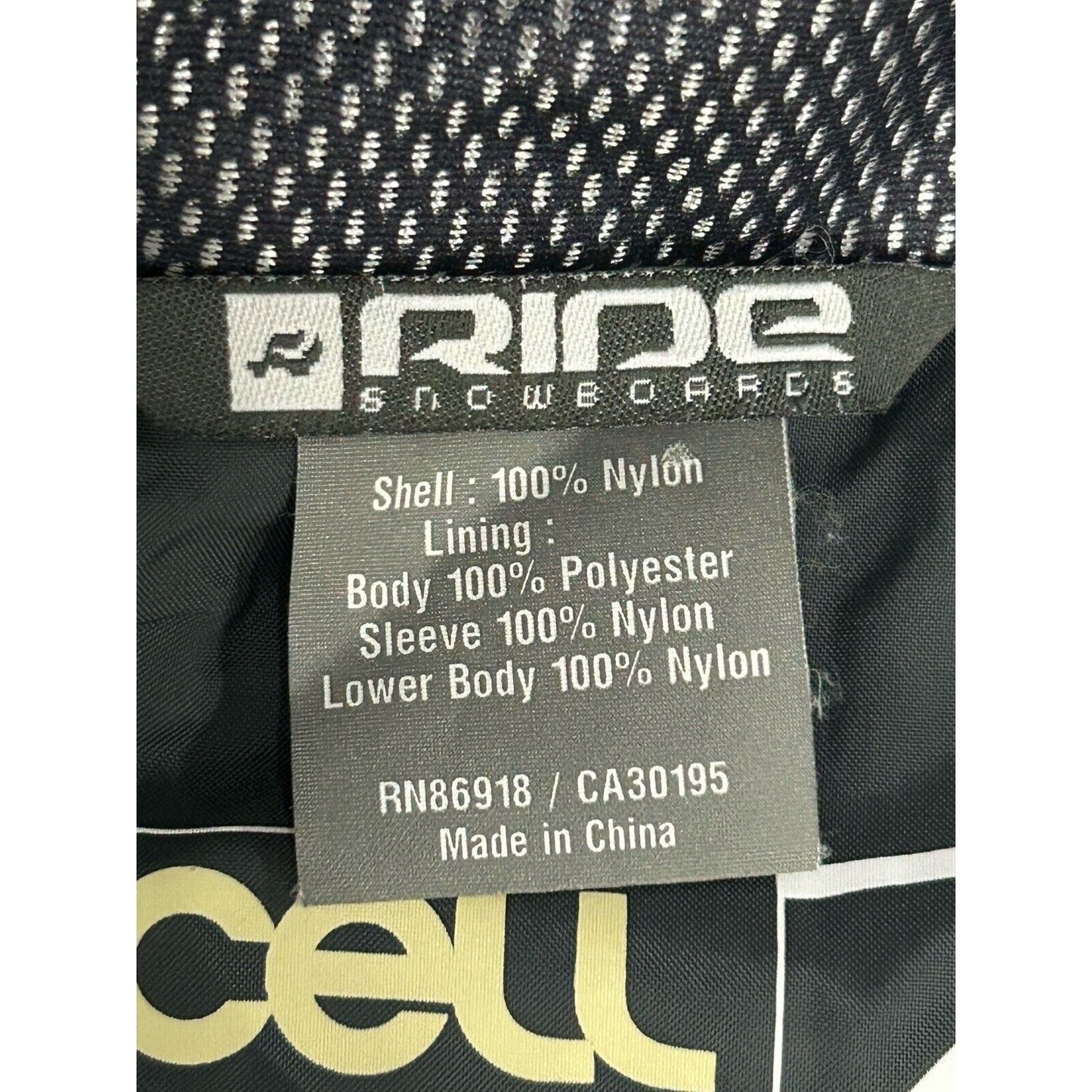 Ride Cell 10 Series Black Hooded Adjustable Waist Snowboard Jacket Womens Medium