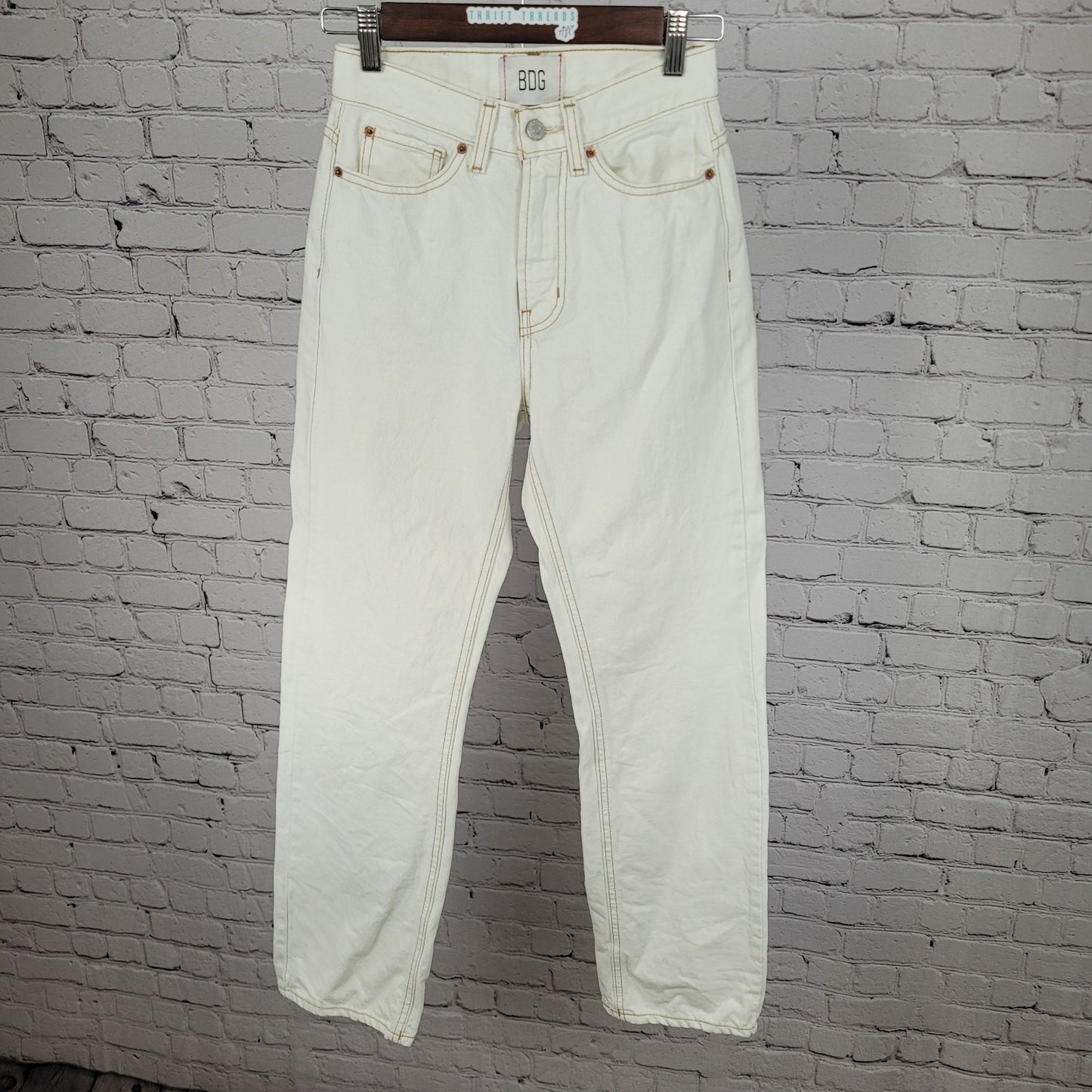 BDG Urban Outfitters White Denim Cowboy Jean 100% Cotton Size 24 (24x30)