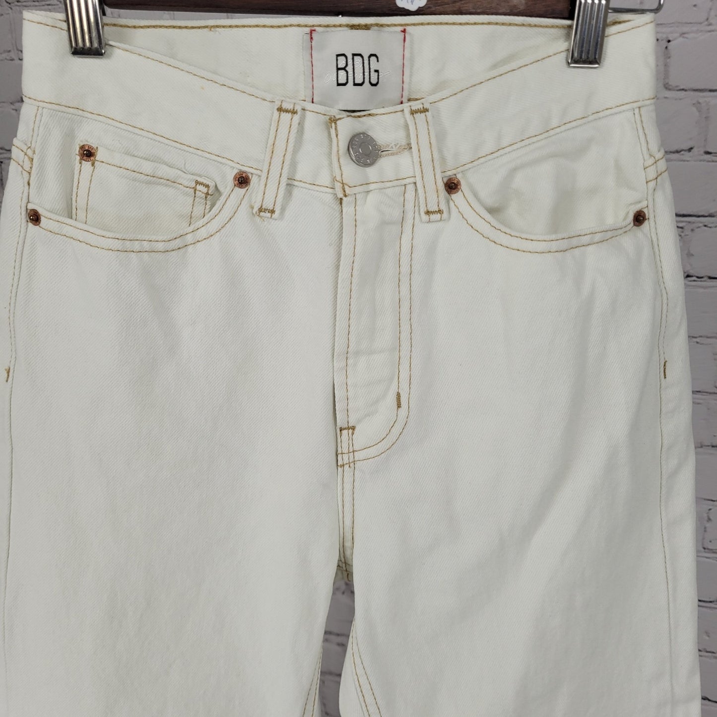 BDG Urban Outfitters White Denim Cowboy Jean 100% Cotton Size 24 (24x30)