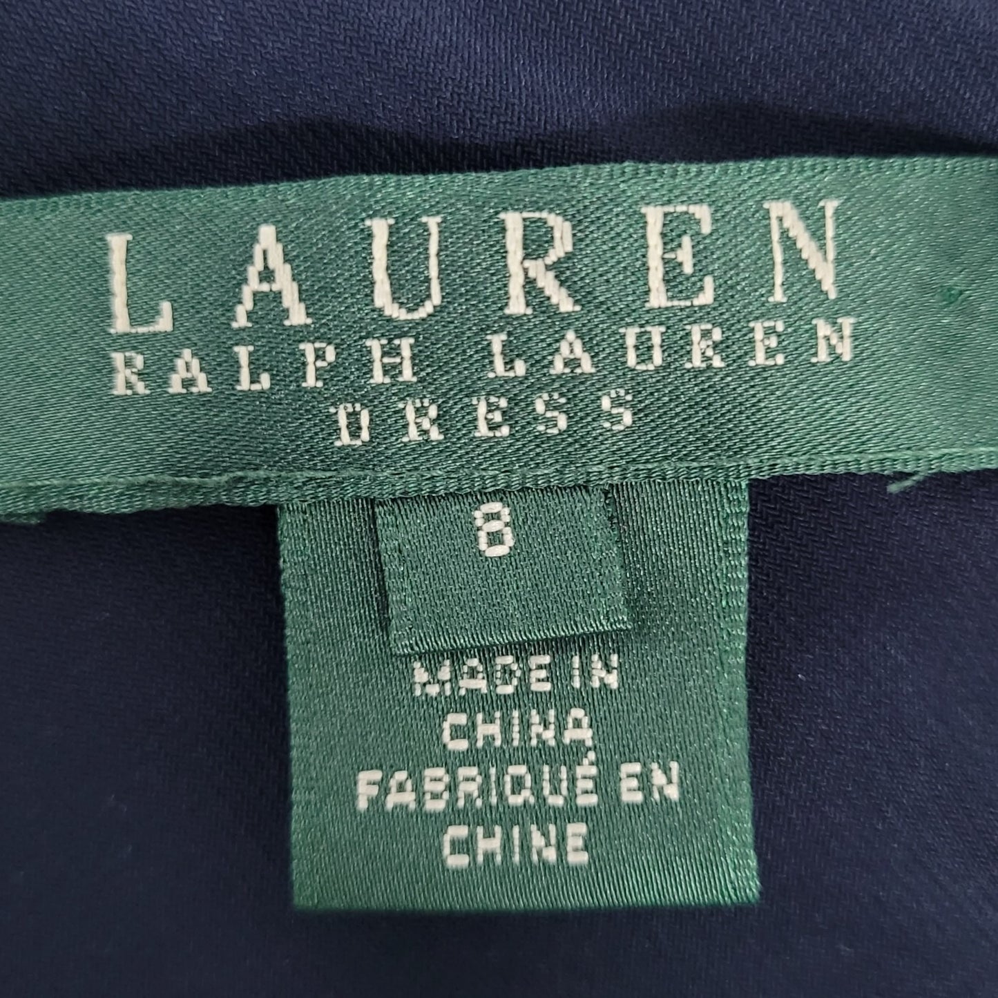 Lauren Ralph Lauren Blue Floral Lace Sequin Ruched Stretch Sheath Dress Size 8