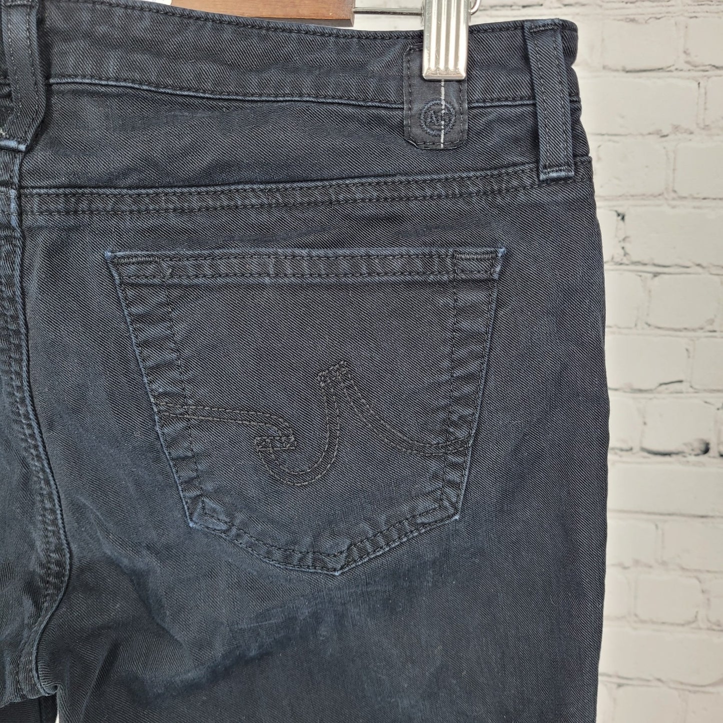 AG Adriano Goldschmied Black Denim Stretch Jeans USA Made Size 29R (32x30)