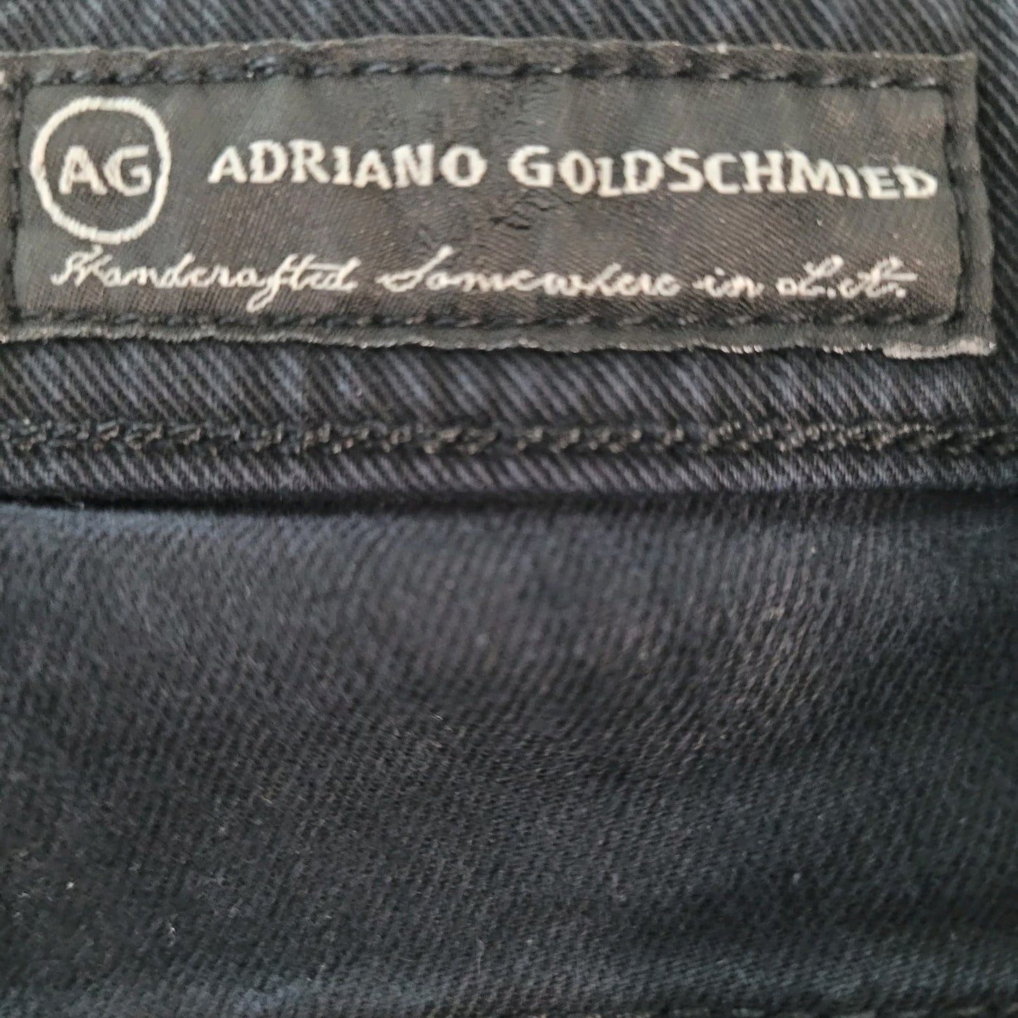AG Adriano Goldschmied Black Denim Stretch Jeans USA Made Size 29R (32x30)