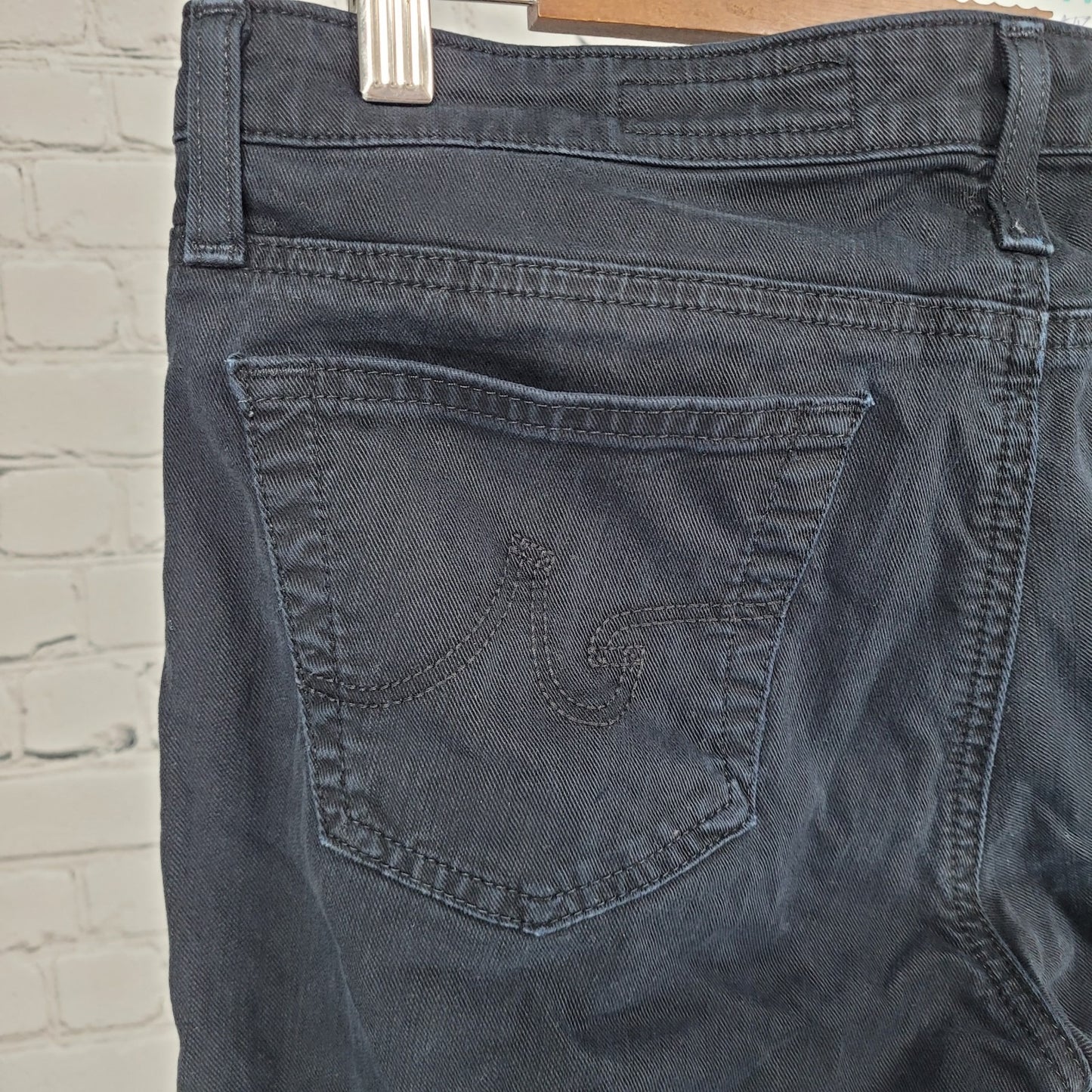 AG Adriano Goldschmied Black Denim Stretch Jeans USA Made Size 29R (32x30)