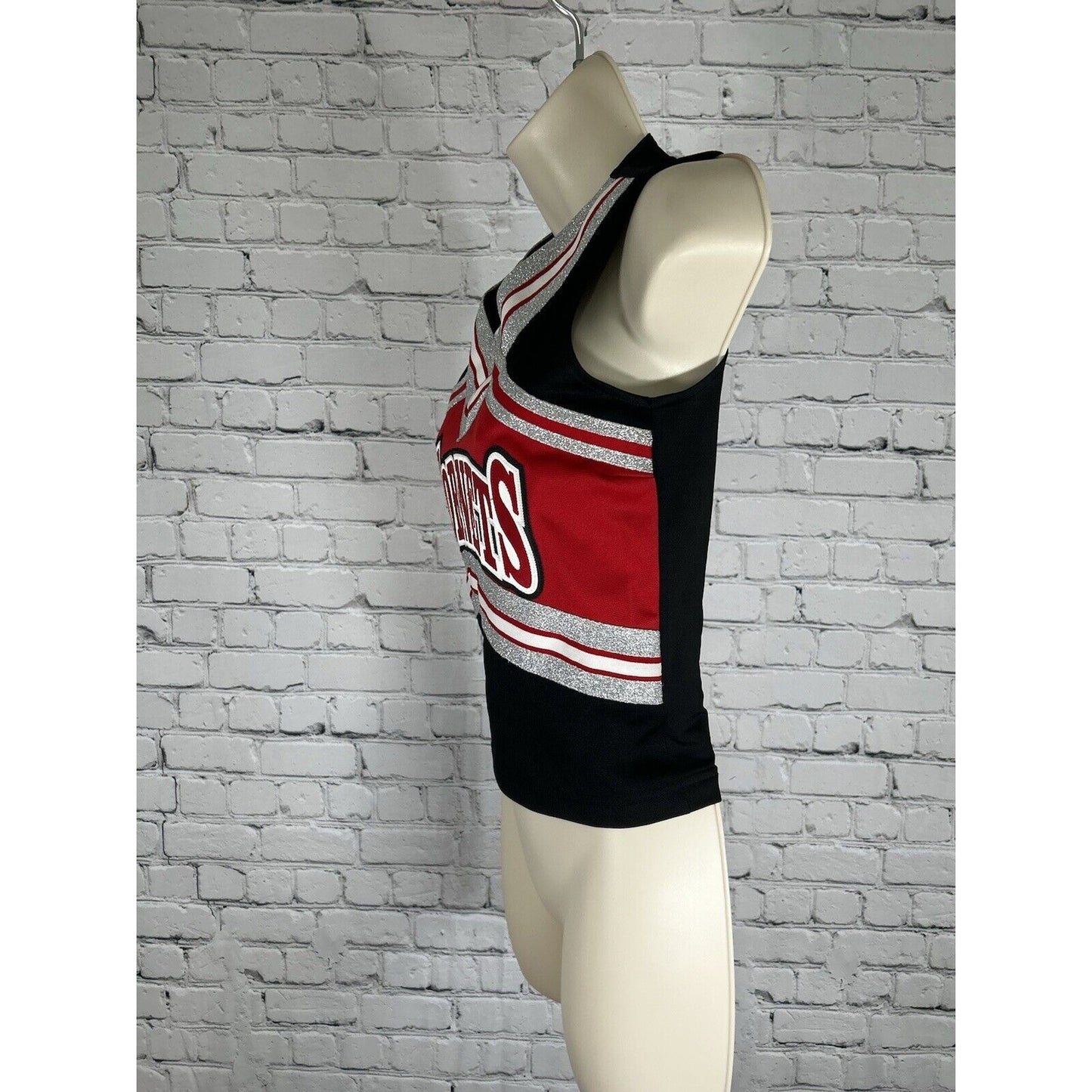 TL Team Leader Black Red Silver White Hornets Cheerleader Cheer Top 32/19