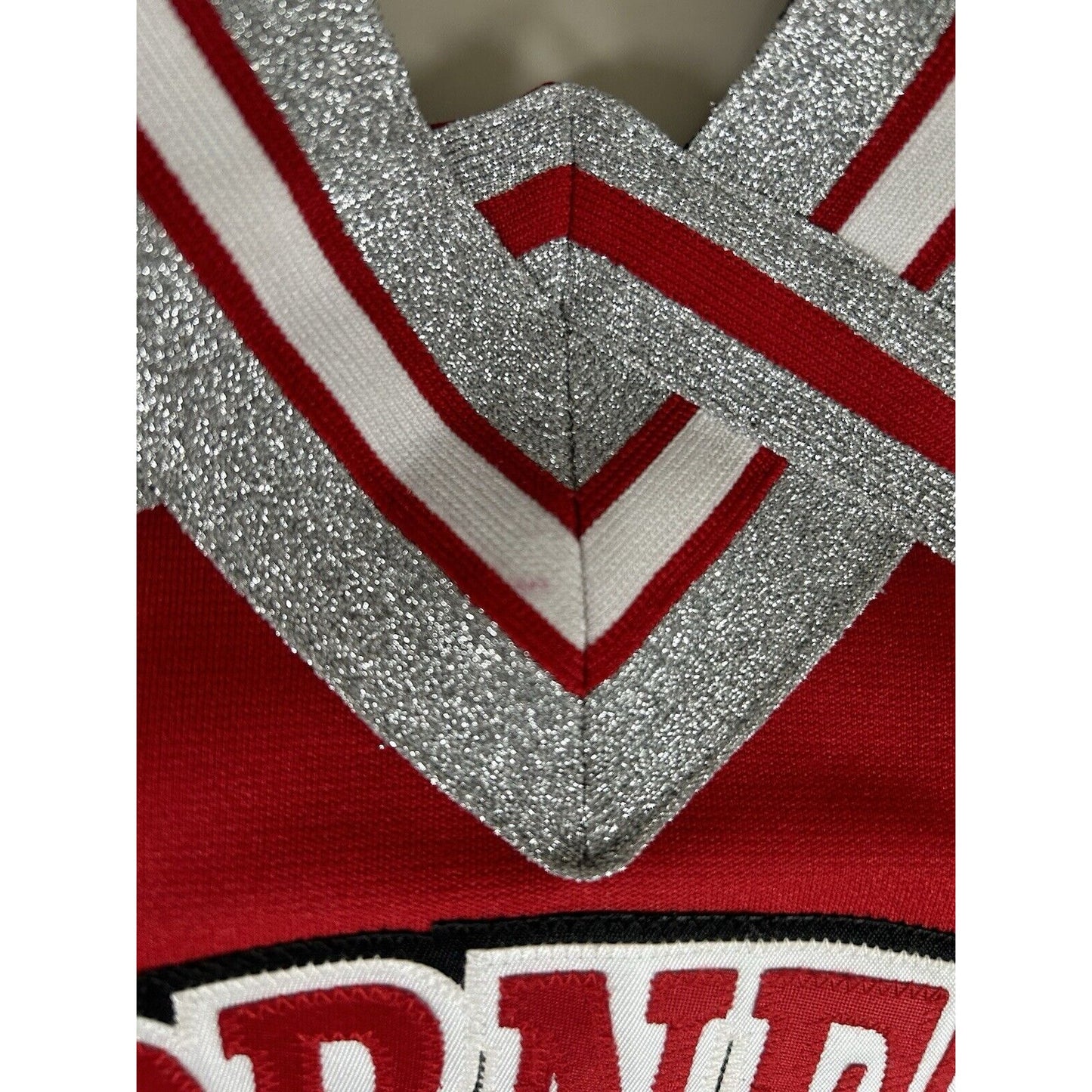 TL Team Leader Black Red Silver White Hornets Cheerleader Cheer Top 32/19