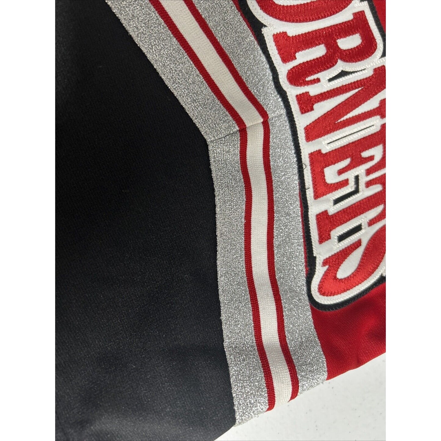 TL Team Leader Black Red Silver White Hornets Cheerleader Cheer Top 32/19