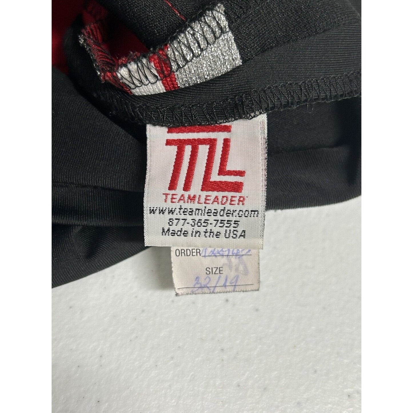 TL Team Leader Black Red Silver White Hornets Cheerleader Cheer Top 32/19