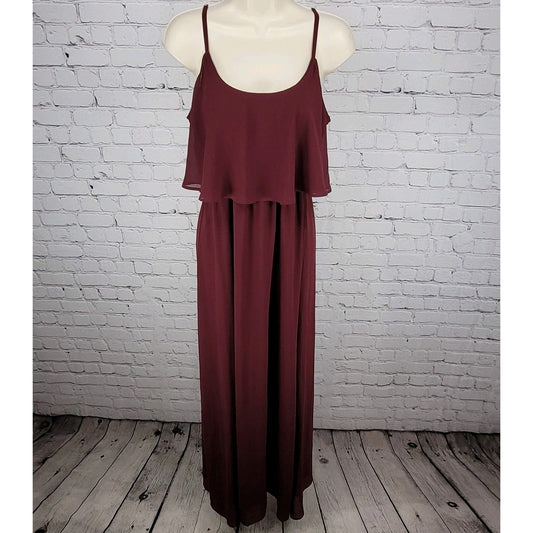 Show Me Your MuMu Burgundy Strappy Empire Waist Maxi Dress USA Made Small S
