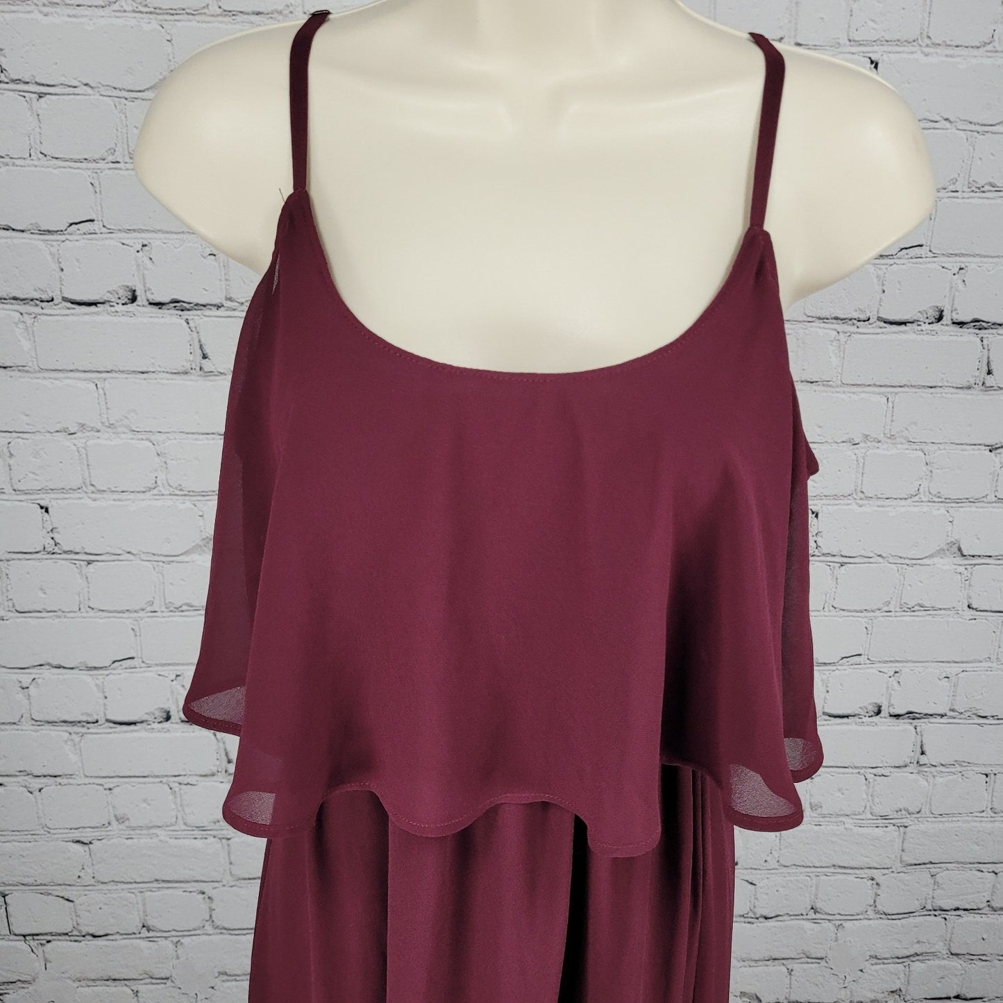 Show Me Your MuMu Burgundy Strappy Empire Waist Maxi Dress USA Made Small S