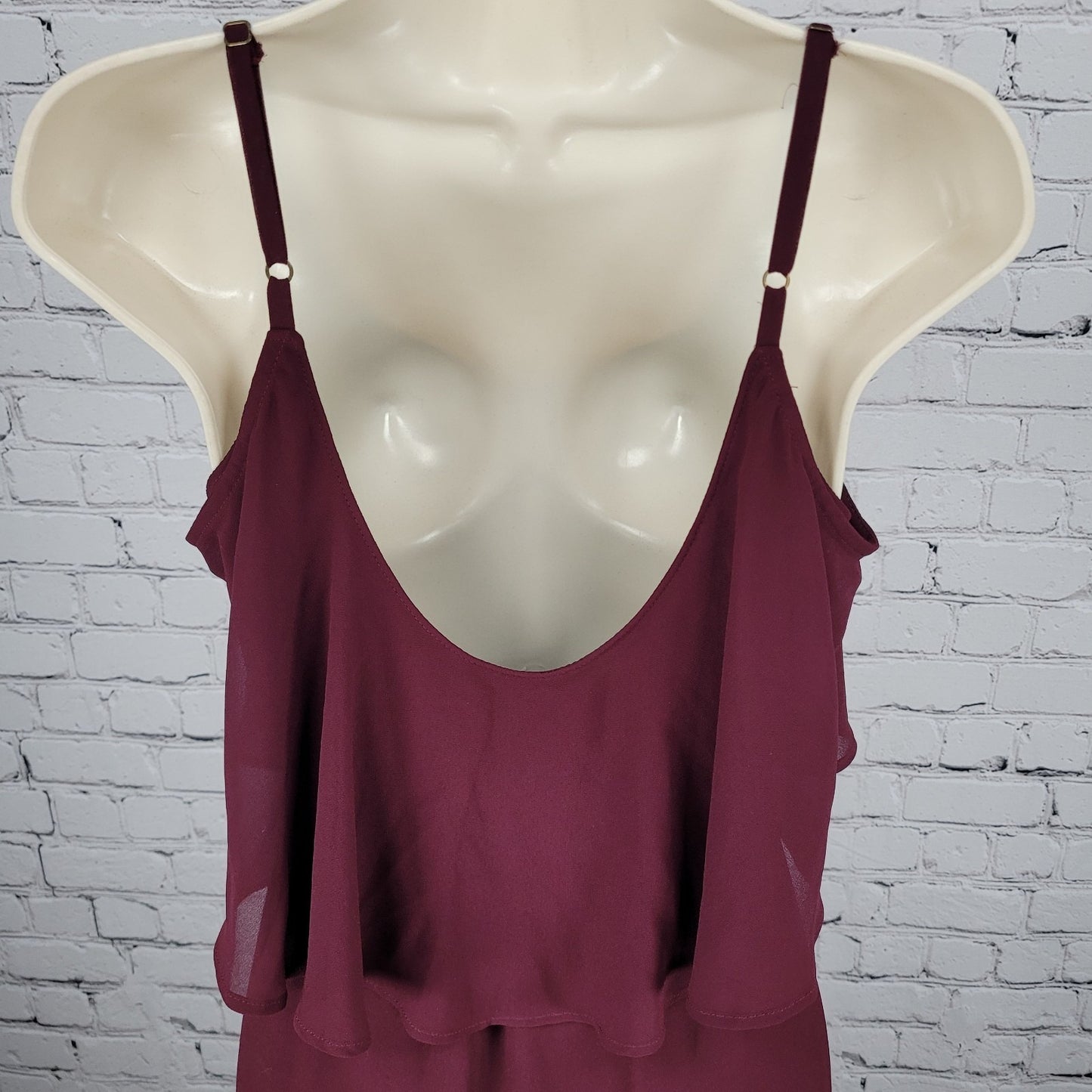 Show Me Your MuMu Burgundy Strappy Empire Waist Maxi Dress USA Made Small S