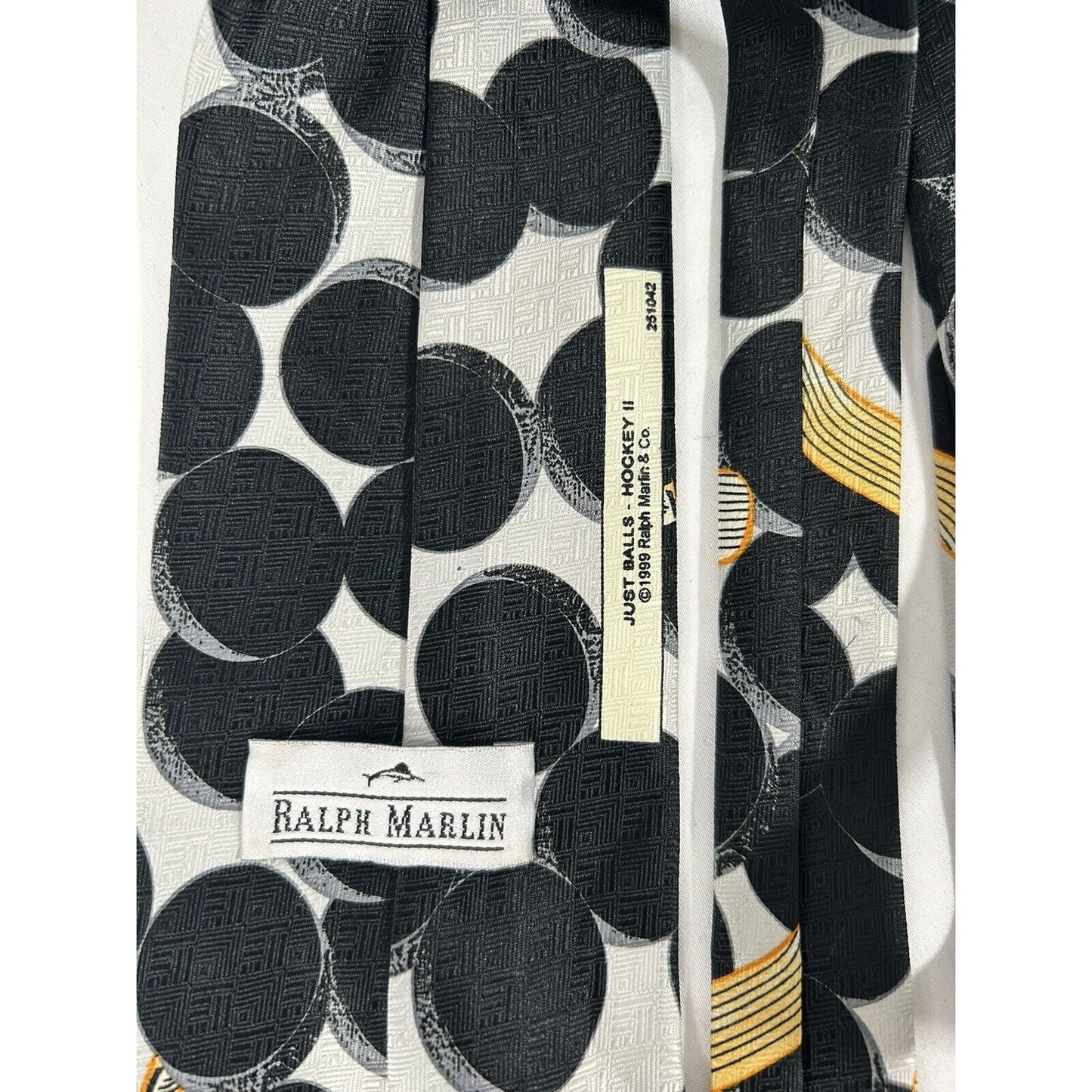 Ralph Marlin 100% Polyester Men's Designer Just Balls Hockey Tie 57 x 4