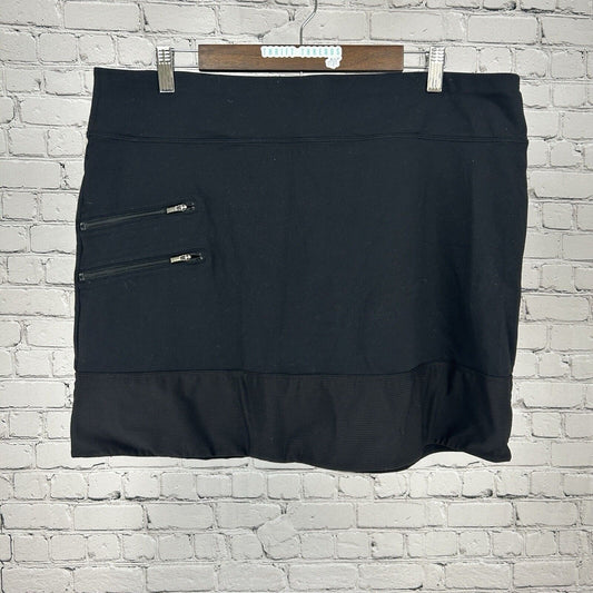 Athleta Black Elastic Waistband Athletic Skort With Zipper Pockets Women Size XL