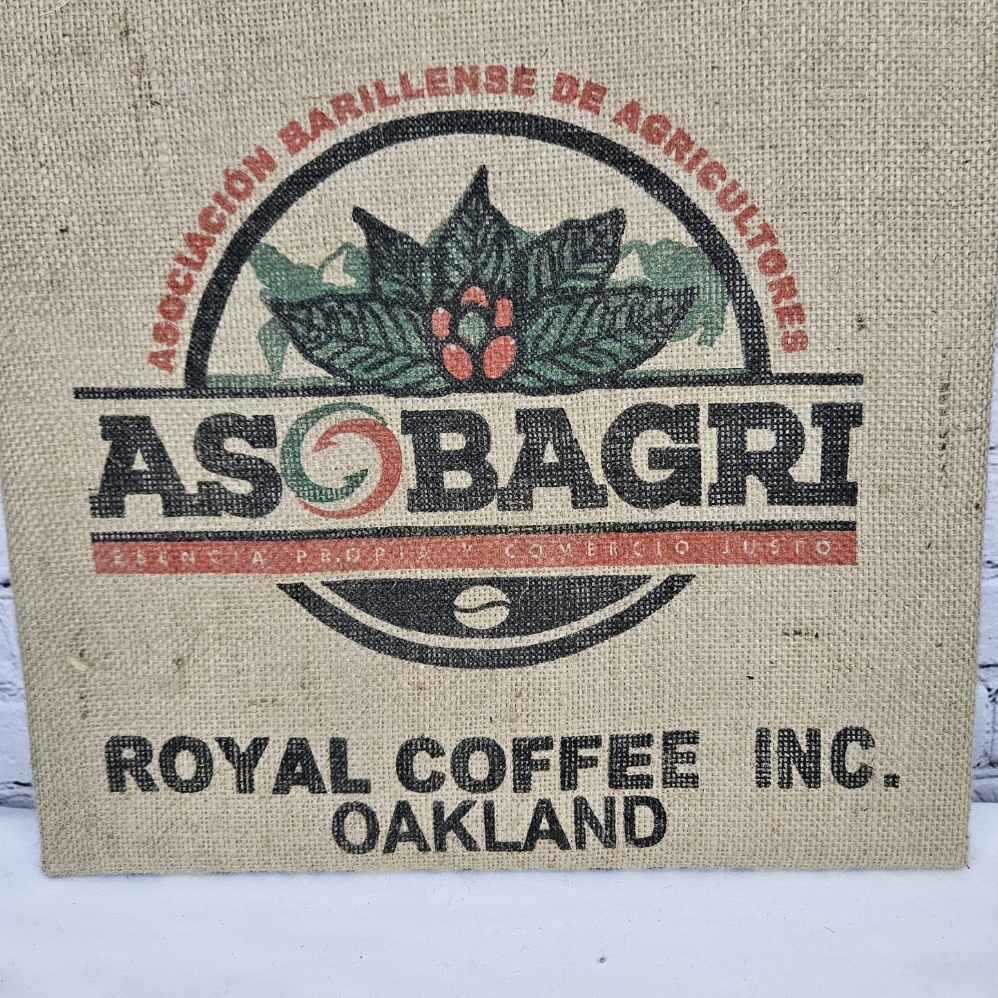 ASOBAGRI Coffee Authentic Burlap Sack Wrapped Canvas Wood Framed Art 20x16