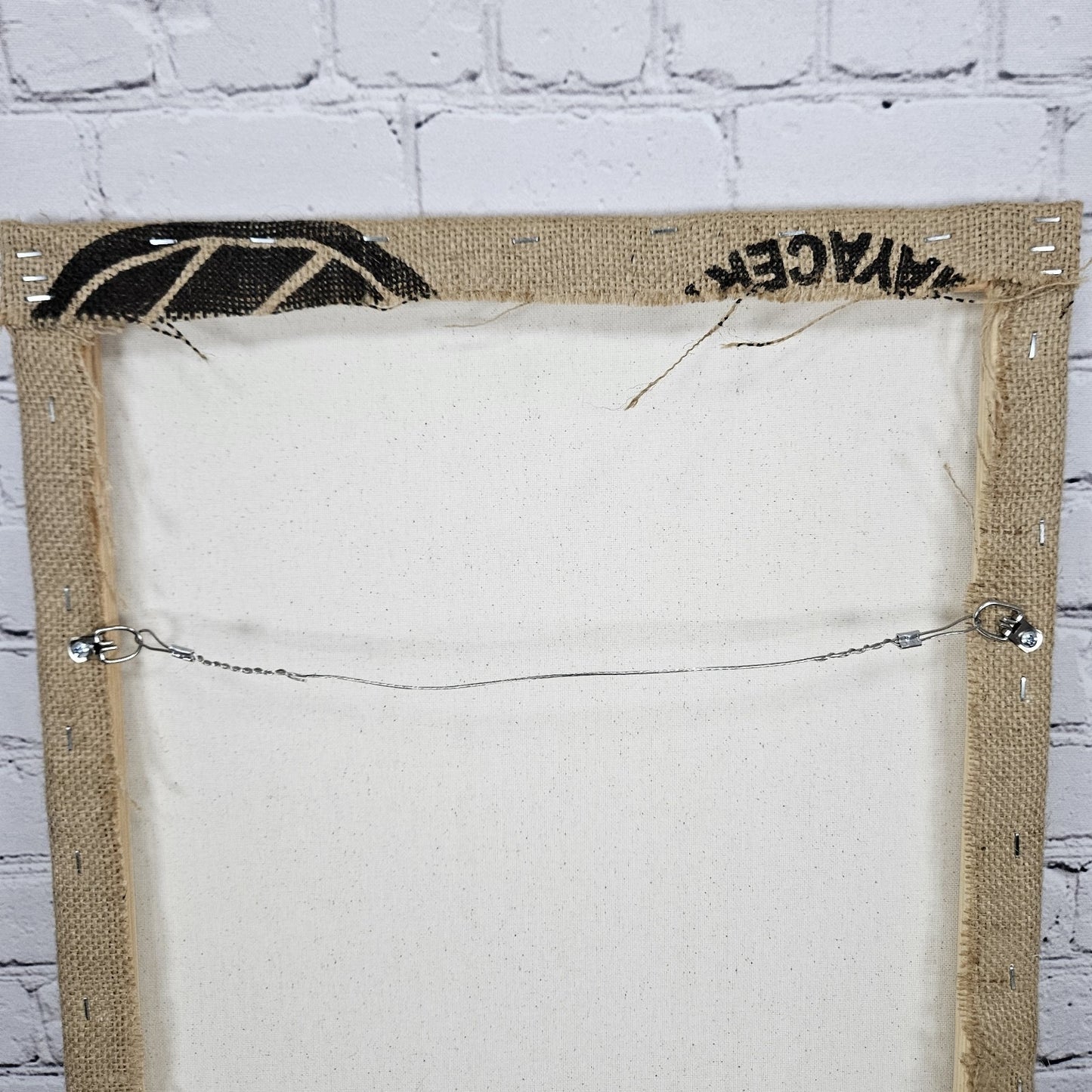 ASOBAGRI Coffee Authentic Burlap Sack Wrapped Canvas Wood Framed Art 20x16