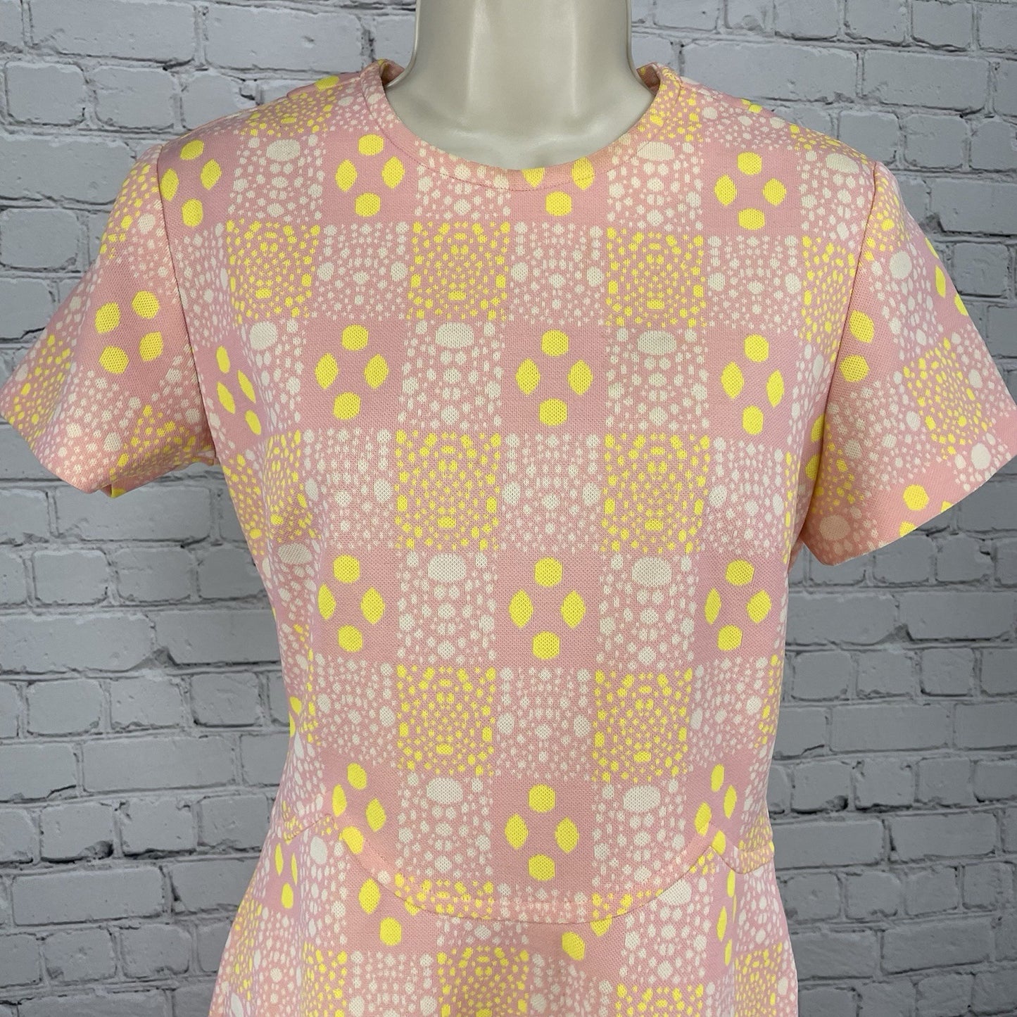 VTG Kenny Classics Pink Retro Unlined Zipped Stretch Sheath Dress Size Small S