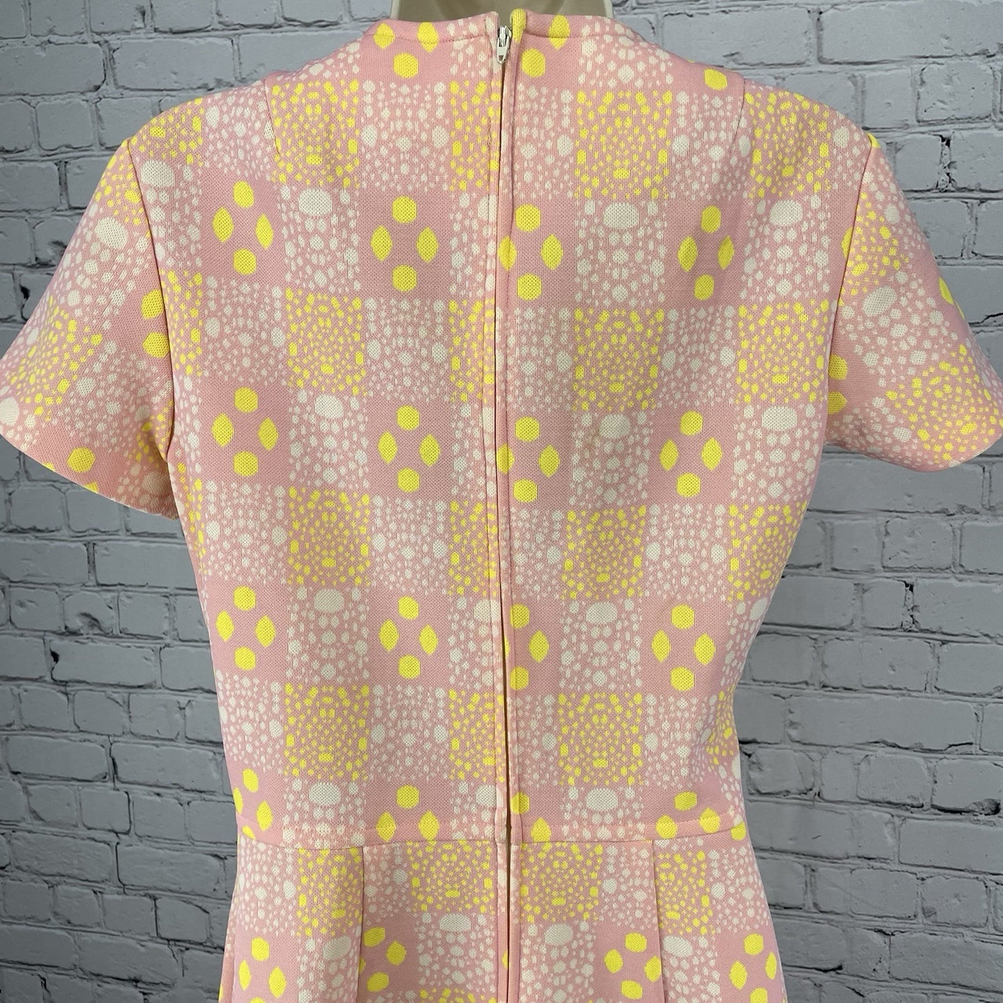 VTG Kenny Classics Pink Retro Unlined Zipped Stretch Sheath Dress Size Small S