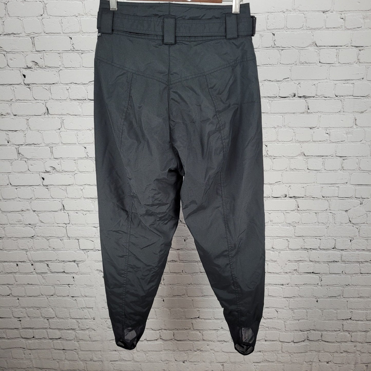 VTG Obermeyer Black Stilleto Belted Stirrup Insulated Ski Pants Size 10 (28x25)