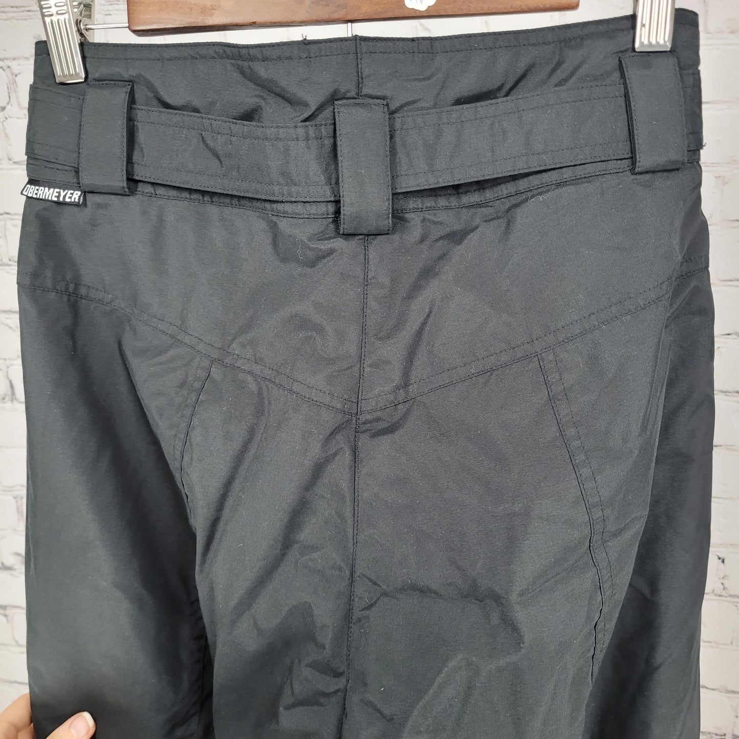 VTG Obermeyer Black Stilleto Belted Stirrup Insulated Ski Pants Size 10 (28x25)