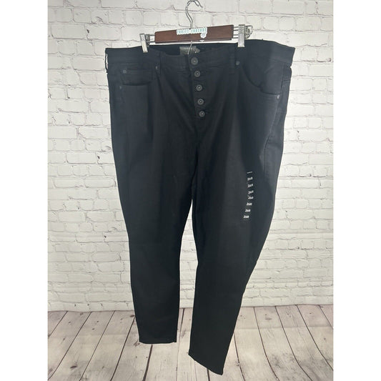 NWT Torrid Black Bombshell Skinny Button Fly High Rise Jeans 26 (44 x 27)