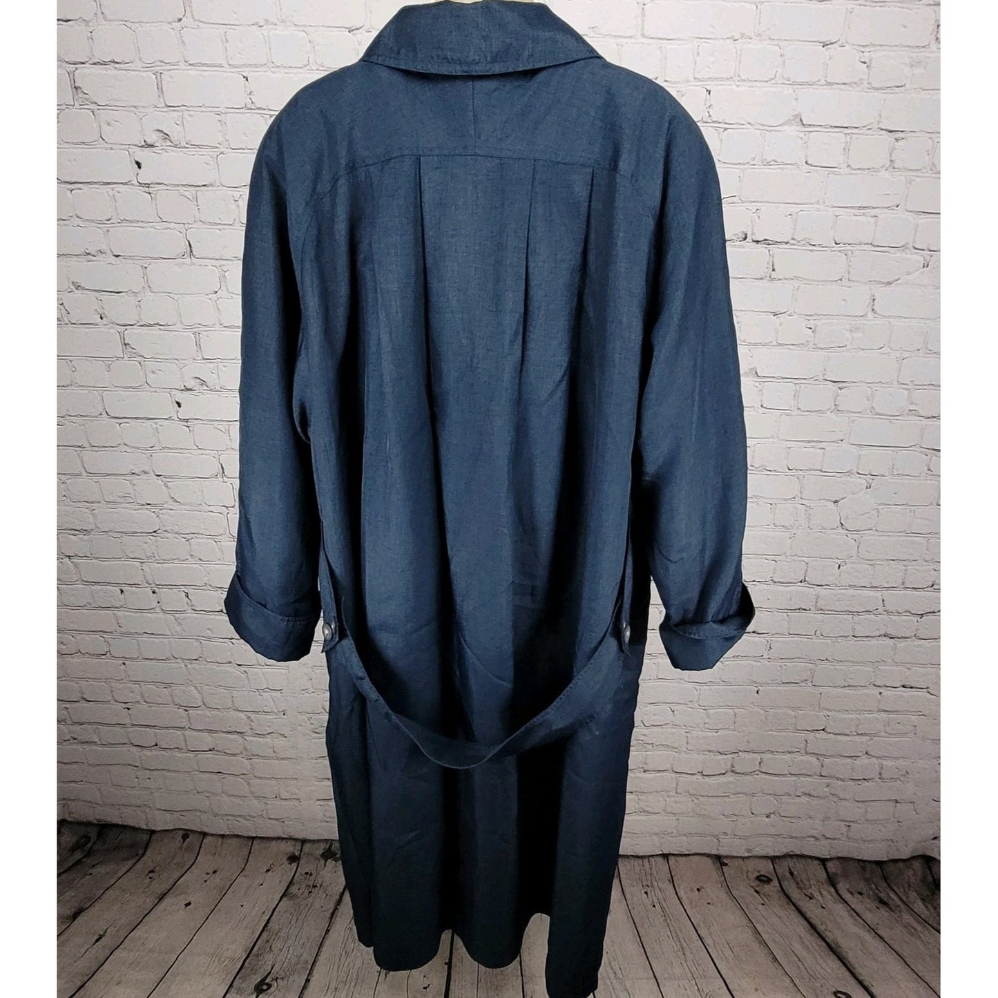 VTG Komitor Navy Buttoned Removable Liner Pockets Trench Coat 20W