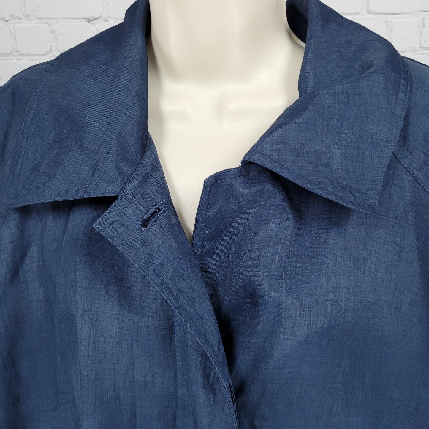 VTG Komitor Navy Buttoned Removable Liner Pockets Trench Coat 20W