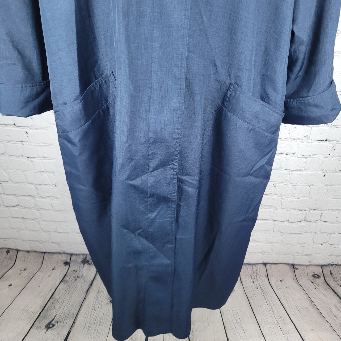 VTG Komitor Navy Buttoned Removable Liner Pockets Trench Coat 20W