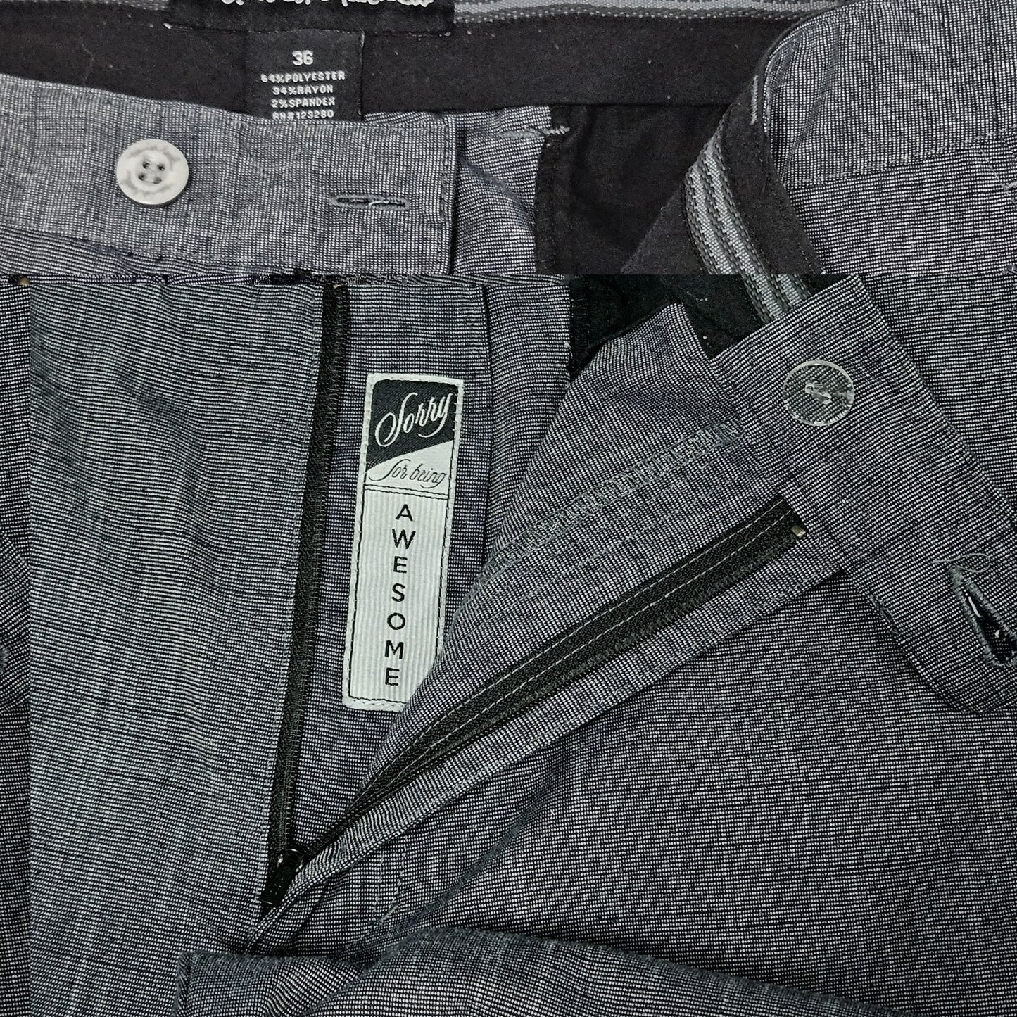 Travis Mathew Grey Straight Leg Flat Front Golf Chino Pants 36 (36x31)